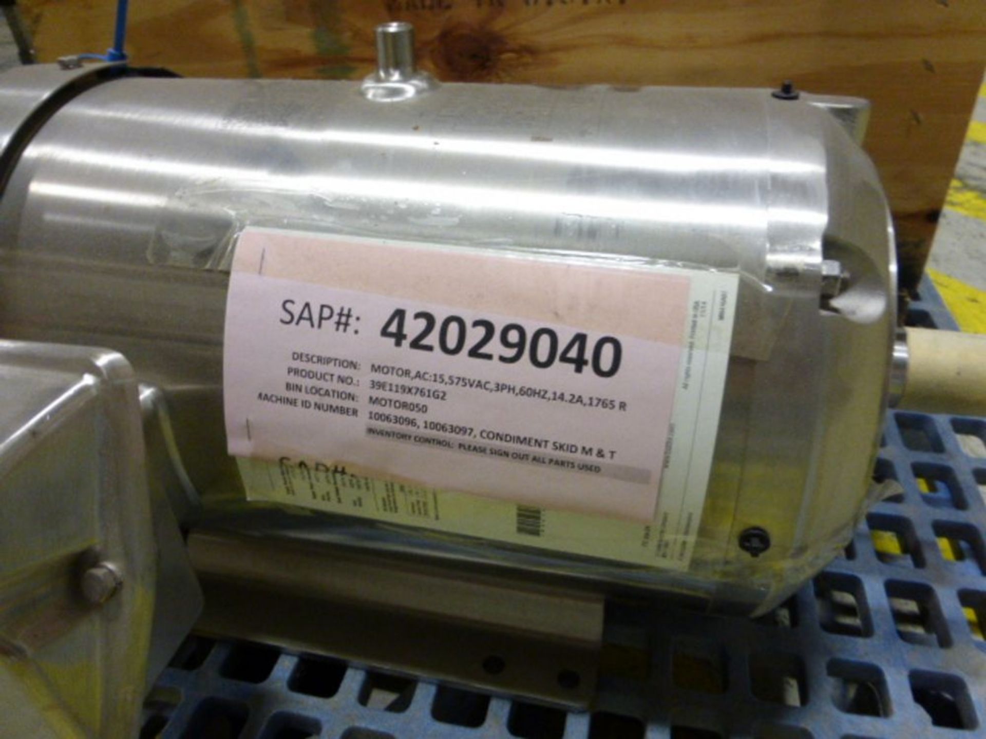 (2) Leeson stainless motors, (1) 15 hp, (1) 10 hp [1st Flr Main Shipping Area] - Image 3 of 3