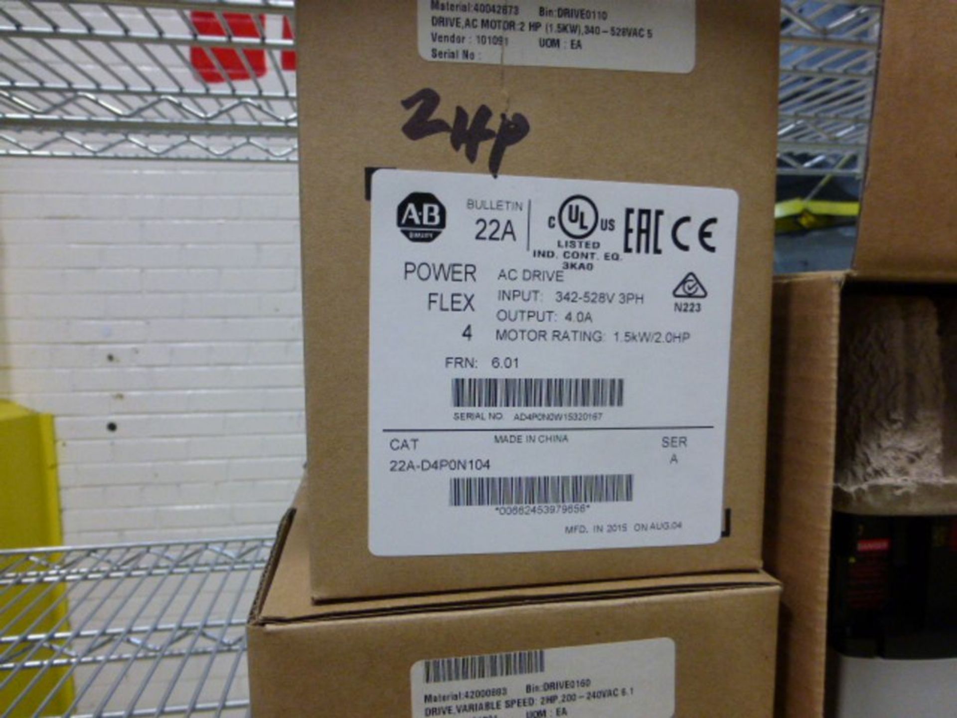 (4) Allen Bradley Power Flex variable frequency drive, (2) 2 hp, (2) 3 hp [1st Flr Main Shipping - Image 2 of 2