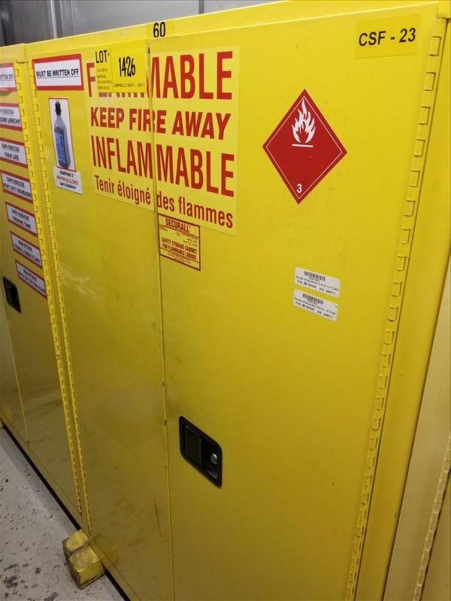 Securall 2 Door Flammable Storage Cabinet, Model A145, 45 Gal cap [Proceed to Part Room] - Image 2 of 2