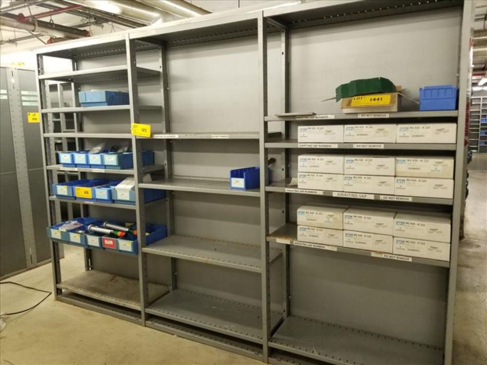 (28) Section metal Shelving 39"L x 15"w X 85"H