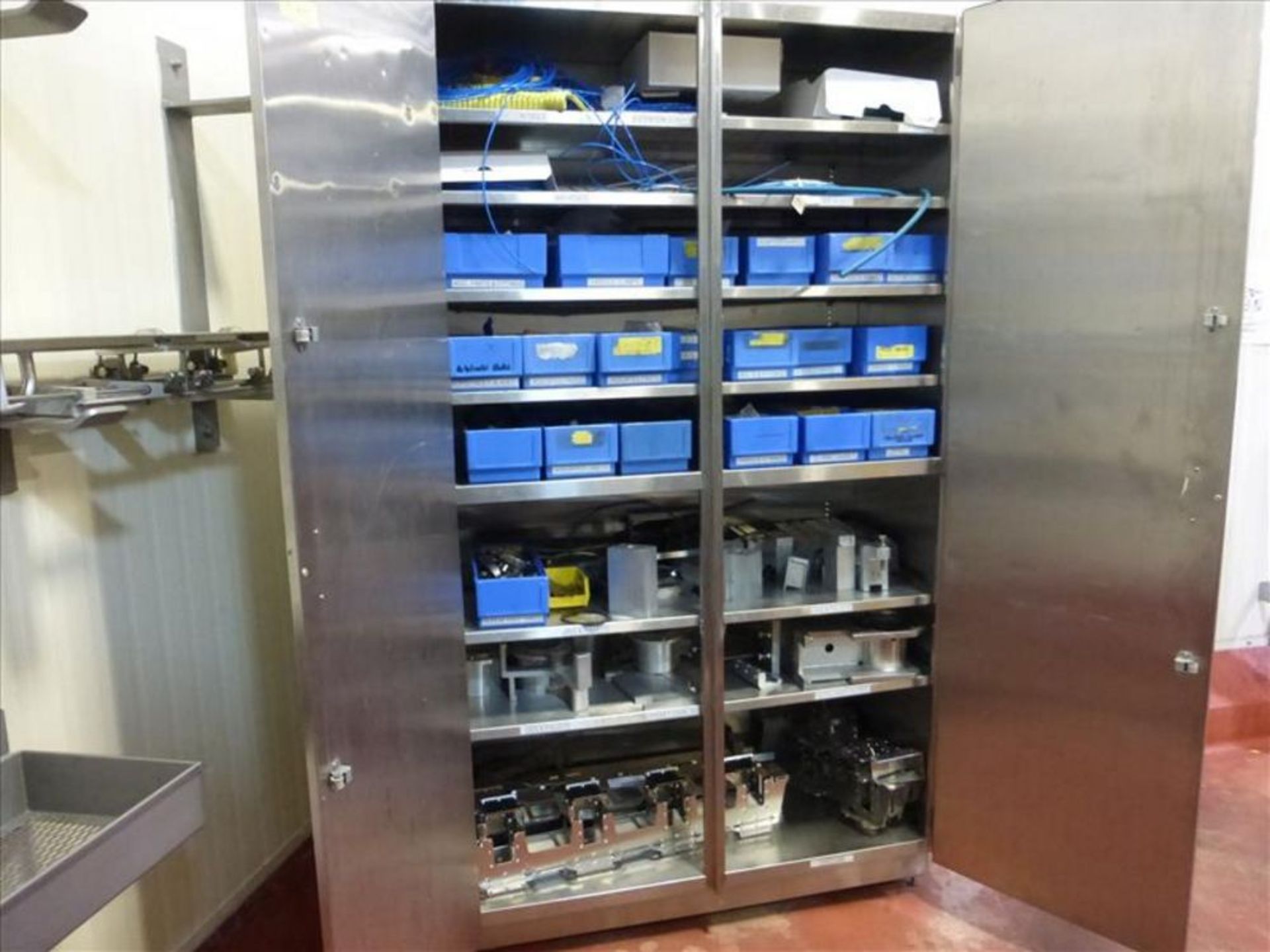 (3) Stainless parts cabinet with parts 2 door parts cabinets with assorted combi block filler - Image 2 of 8