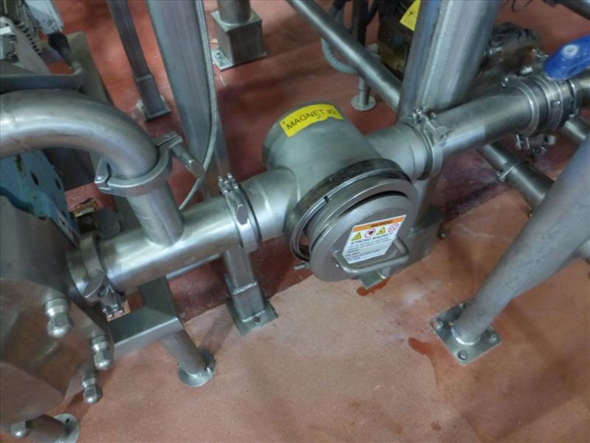 Tank discharge and pipework system includes(1) 6 in. dia Bunting magnet separator, (1) Rosemount