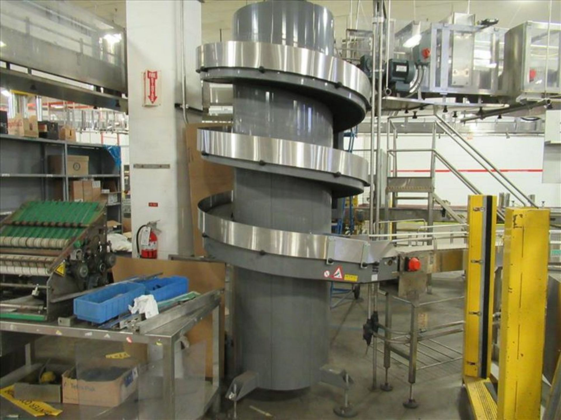 AmbaFlex spiral case elevator #2 model SV200-1000 /sn 7314-01, 3 tier continuous motion mild steel