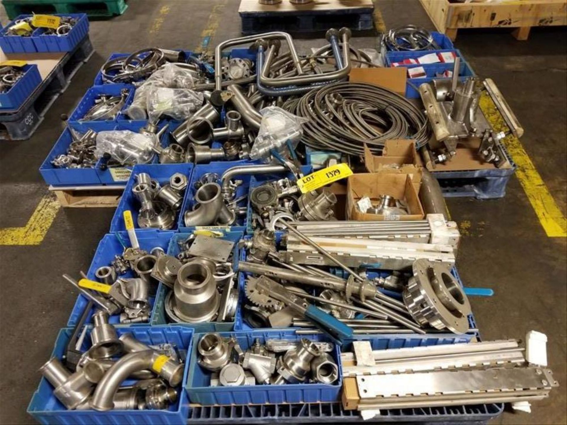 Assorted Stainless Clamps, Valves, Braided Hose, Fittings (3 Pallets) [Across from 1st Flr Cage