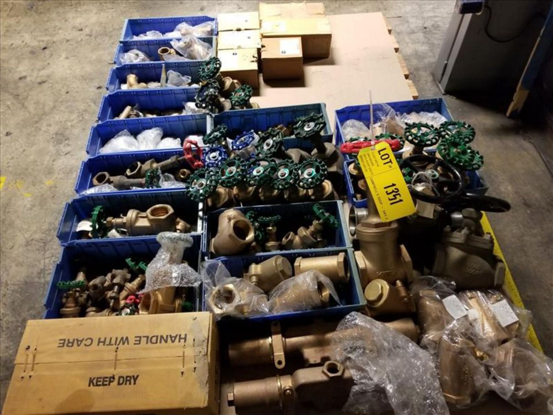 Lot of Bronze and Copper Gate Valves and Cheek Valves, Varying Sizes [Across from 1st Flr Cage