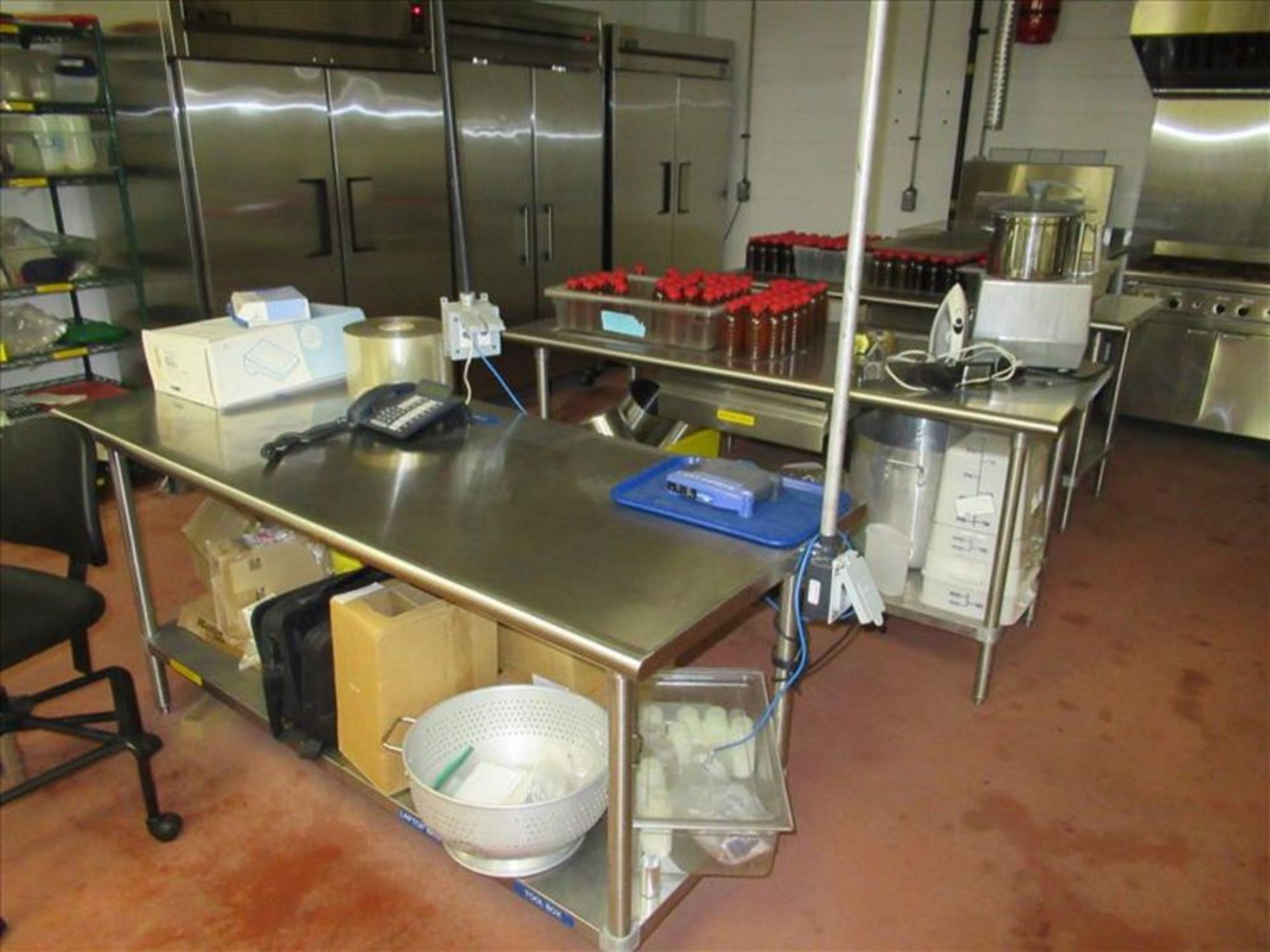 (5) Stainless tables with fixtures & utensils [Upstairs ACC Pilot]