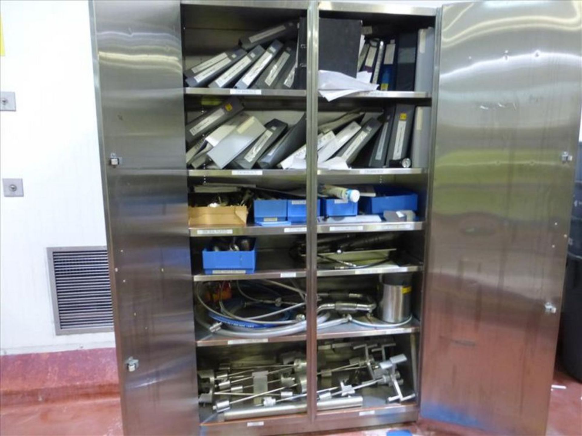 (3) Stainless parts cabinet with parts 2 door parts cabinets with assorted combi block filler - Image 4 of 8