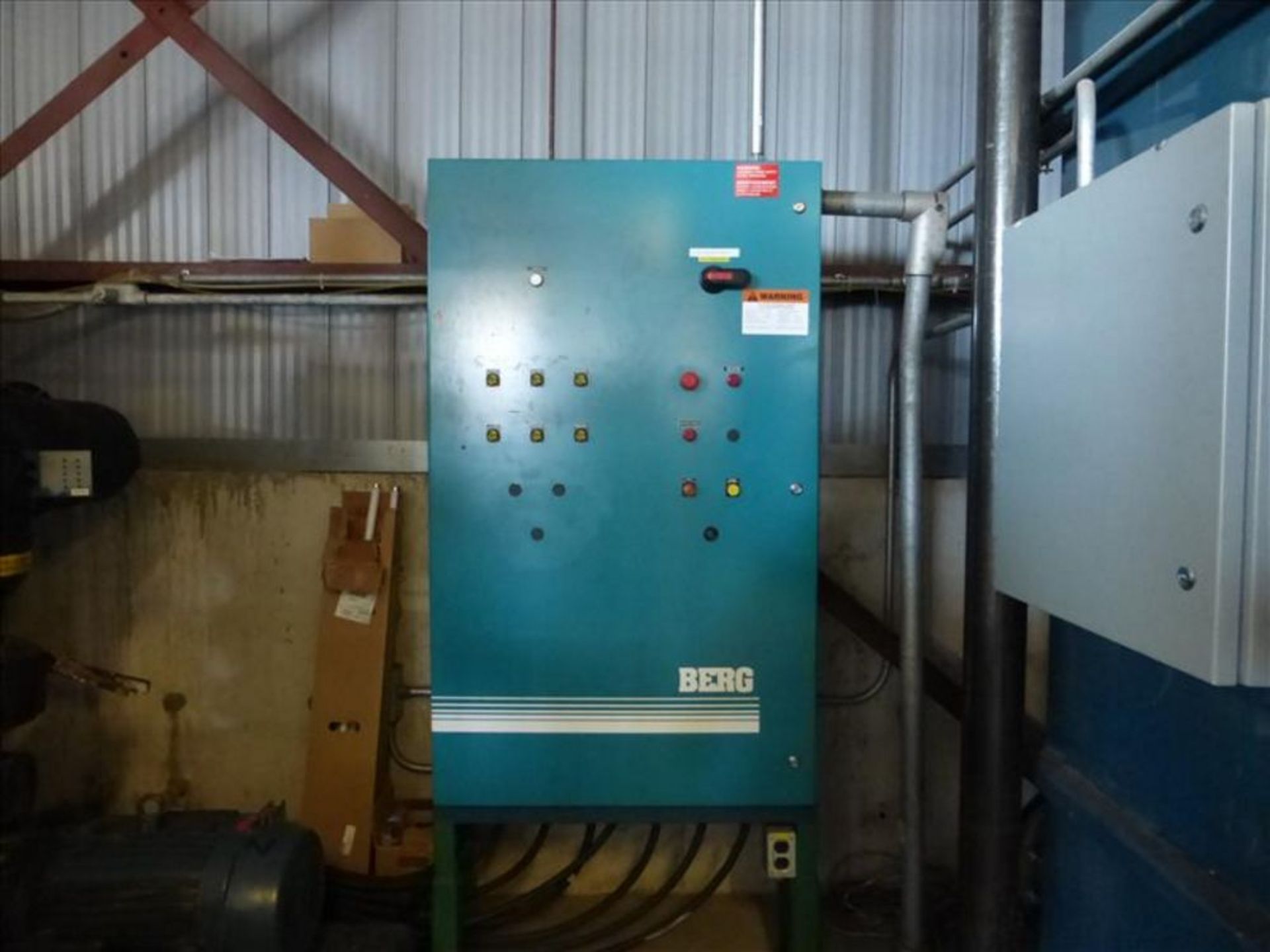 Berg Tower water circulation skid, model, s/n, W (2) 25 hp pumping units and (4) 15 hp pumping