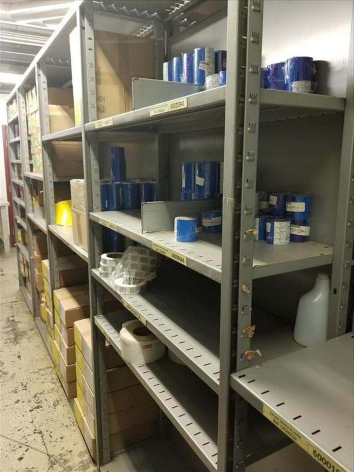 (24) Section Metal Shelving with Contents: Gloves, Ear Plugs, Filters, Safety Glass, Beard Guards, - Image 4 of 4