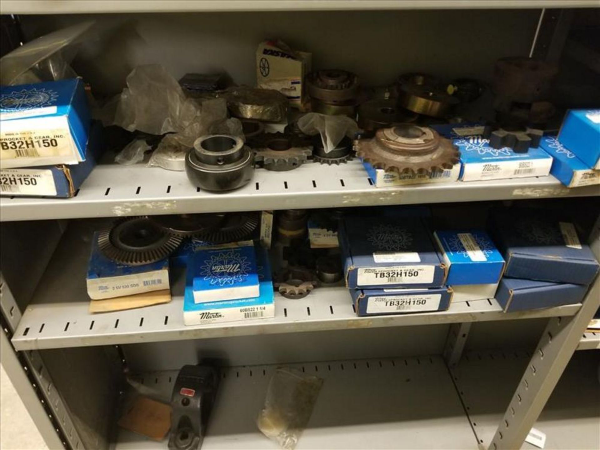 (6) Section Metal Shelving w/ gears, Couplers, Taper Locks (Contents Only) - Image 5 of 19