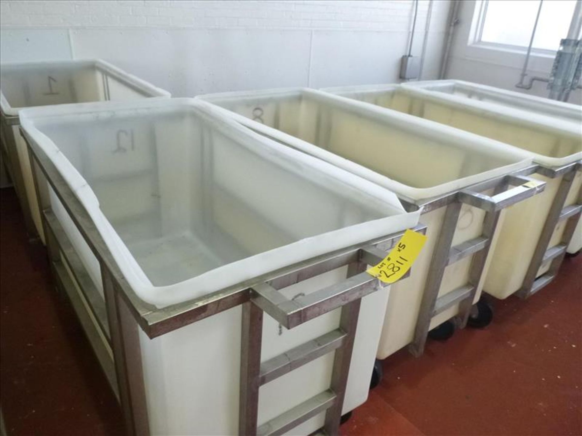 (4) s/s carts w/ poly tub, 20 in. x 60 in. x 30 in. D [3rd Floor]