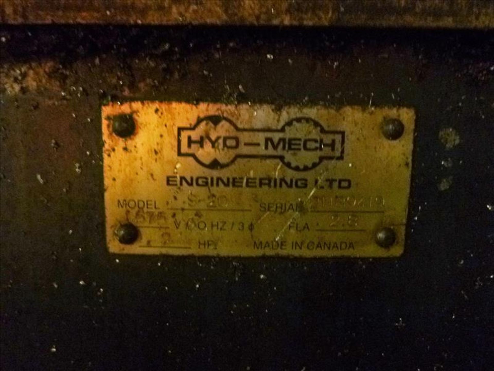 Hyd-Mech horizontal band saw, mod. S-20, ser. no. 21189419, 2 hp c/w exit conveyor [Machine Shop, - Image 4 of 4