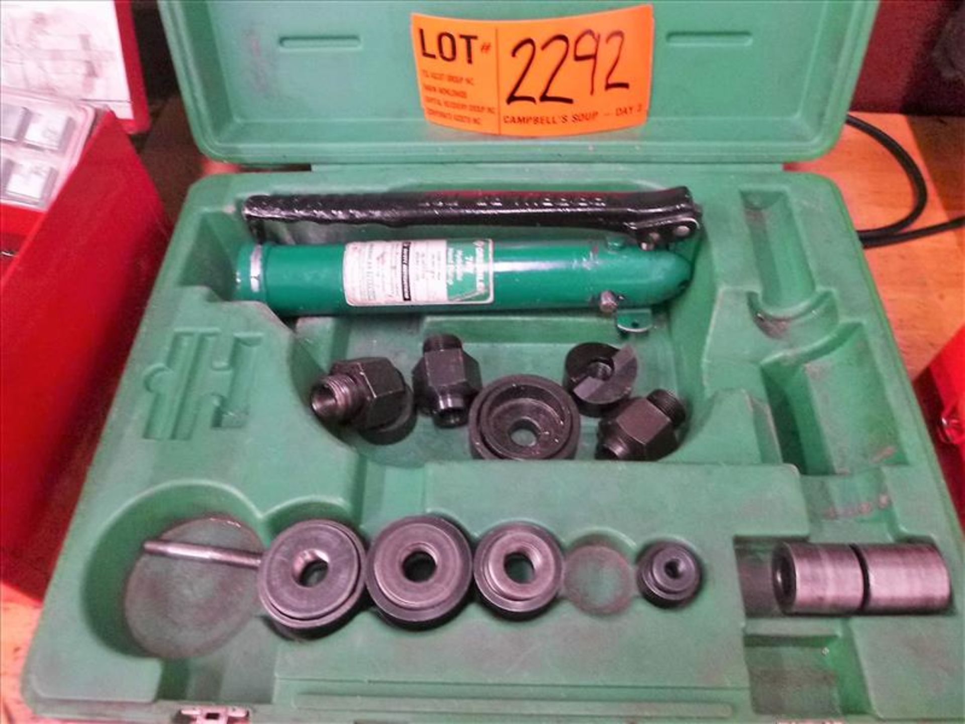 Green Lee hydraulic hand pump, mod. 767 [Elec. Shop, 1st Floor]