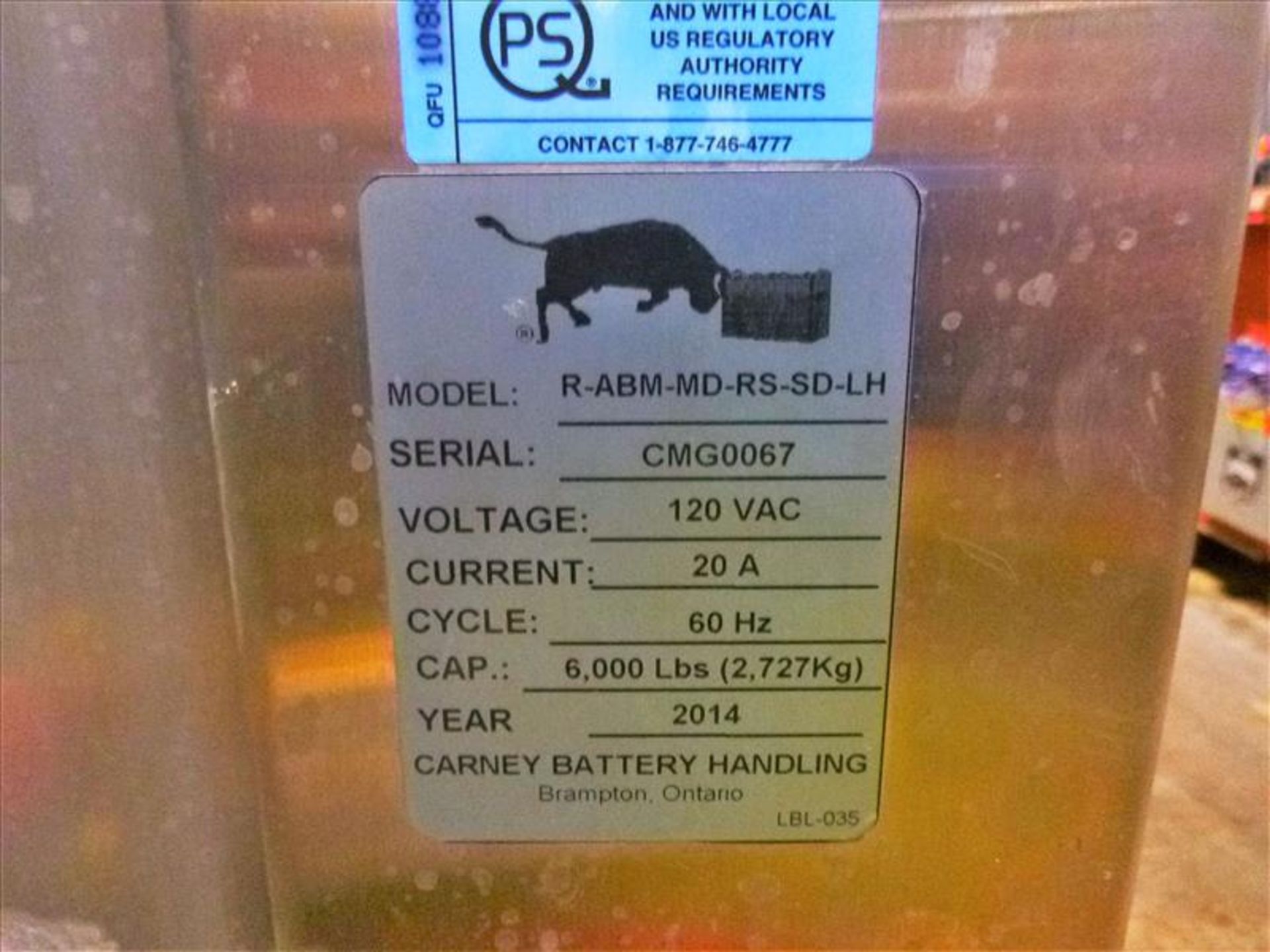 Carney battery maid/wash system, mod. R-ABM-MD-RS-SD-LH, ser. no. CMG0067 (2014), s/s, 6000 lbs. - Image 2 of 2