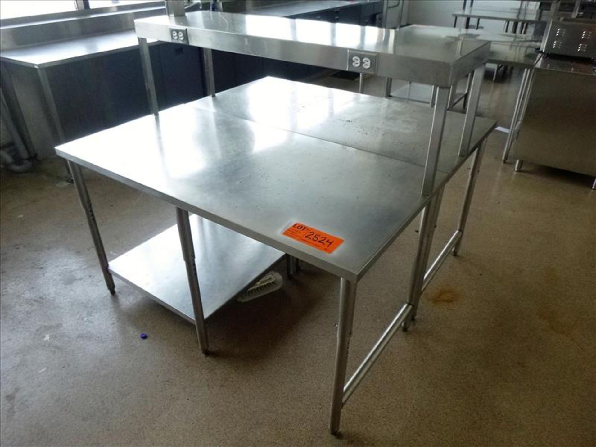 (2) s/s tables, 30 in. x 60 in. ea. [Test Kitchen, 2nd Floor]