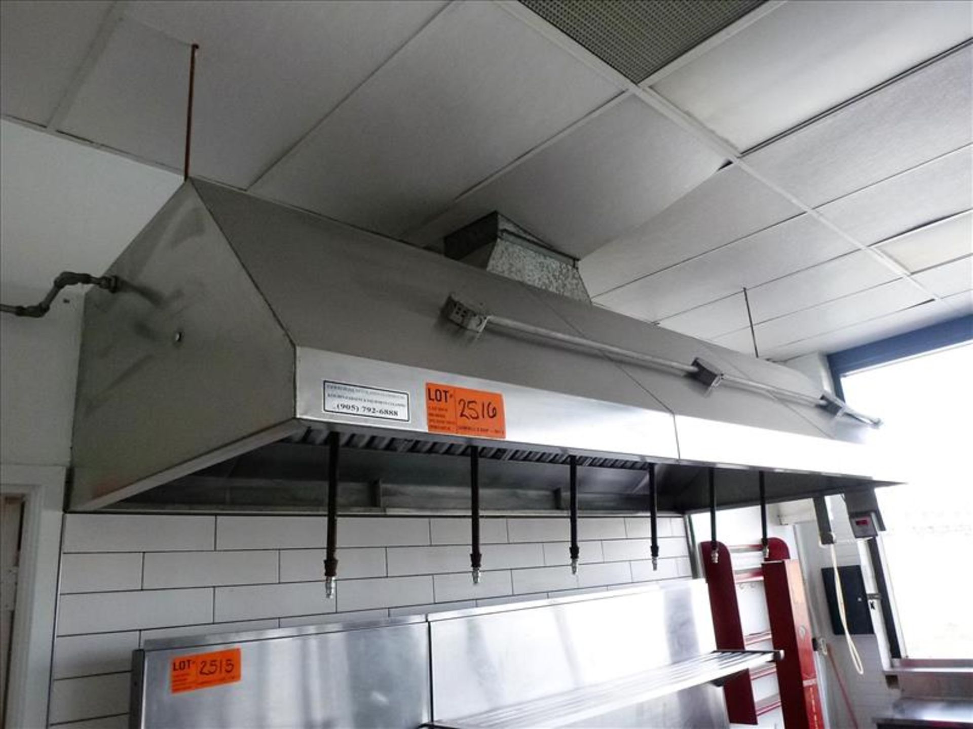 Commercial Vent Systems Inc. range hood, s/s, 48 in. x 115 in. c/w fire suppression [Test Kitchen,