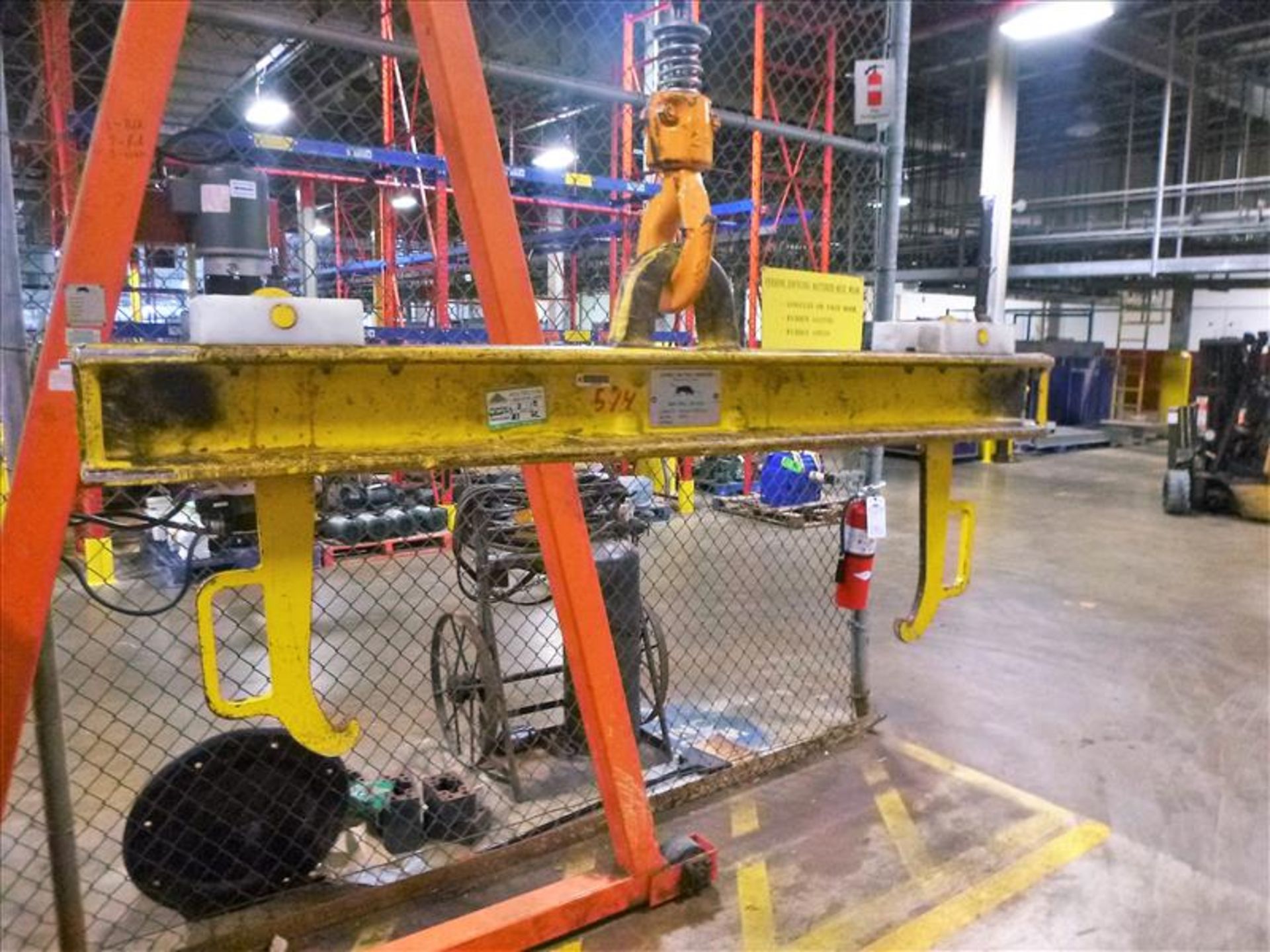 Carney battery lifting system w/ A-frame gantry, 2-ton cap., Kito 2-ton electric chain hoist and - Image 3 of 3