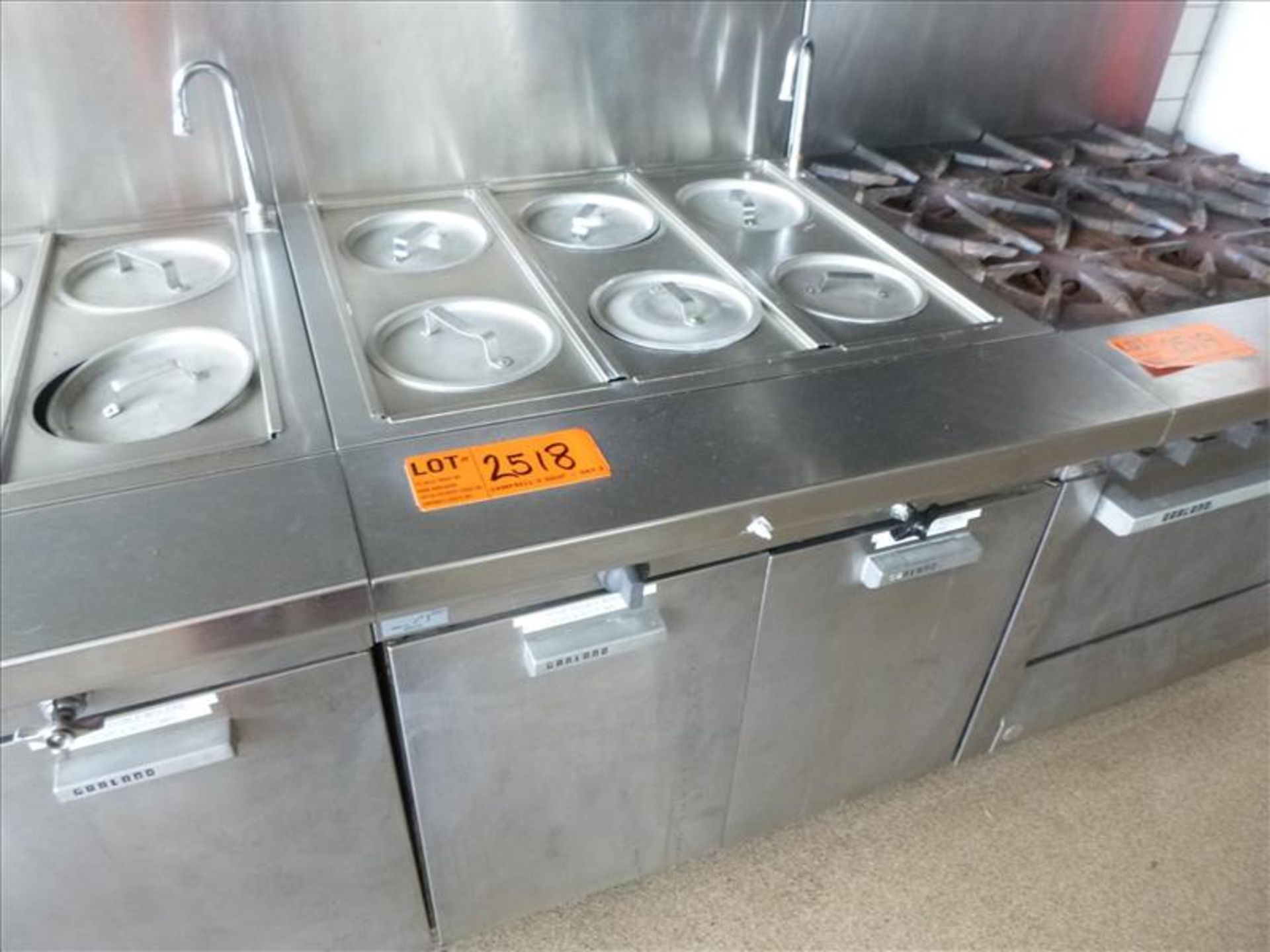 Garland bain marie, mod. GBM-40SD, ser. no. 9712HG082R, s/s, 6-burner, LNG [Test Kitchen, 2nd