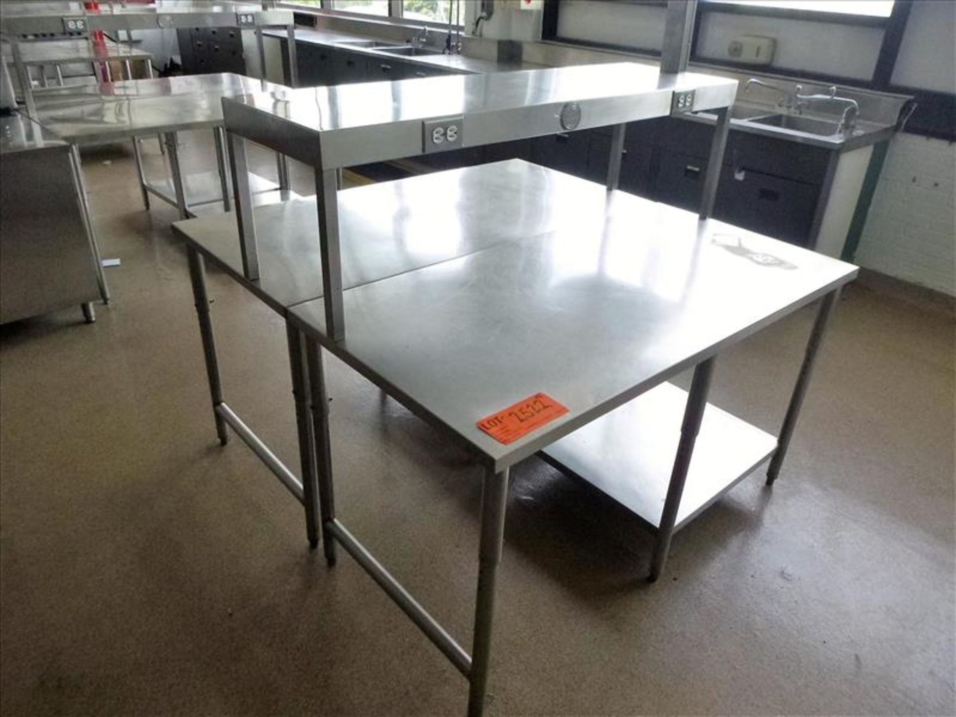 (2) s/s tables, 30 in. x 60 in. ea. [Test Kitchen, 2nd Floor]