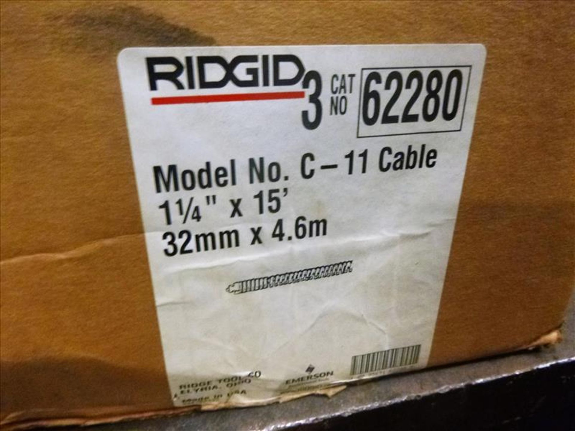 (3) Ridgid cables, mod. C-11, 1.25 in. x 15 ft. ea. [Welding Shop, 1st Floor] - Image 2 of 2