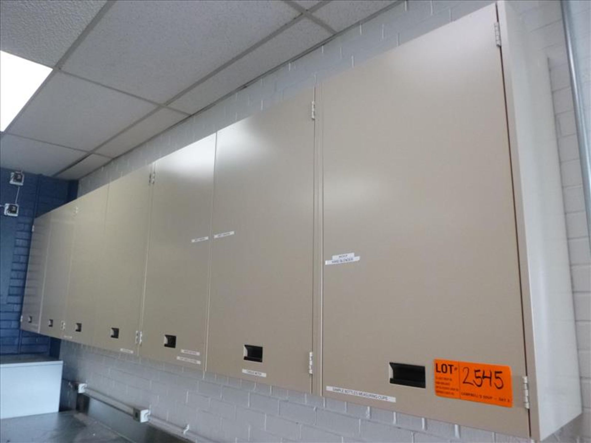 lab cabinets, wall-mounted, 164 in. L [Lab, 2nd Floor]