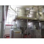 Schick durum flour receiver approx 6 ft dia x 10 ft h straight x 30 in cone bottom, cone top, with