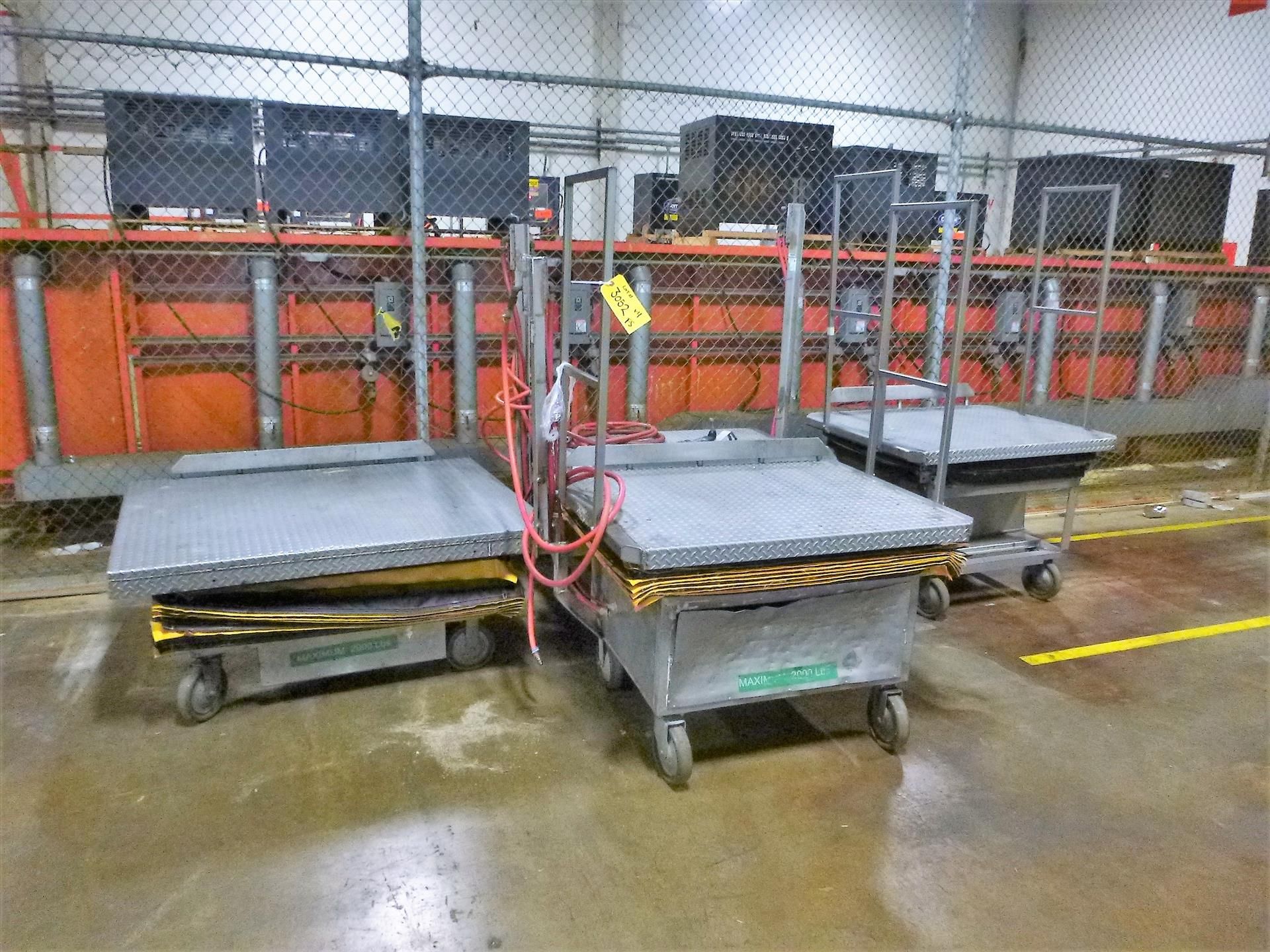 (4) misc. mobile pneumatic scissor lifts, 2000 lbs. cap. ea. [2nd Flr cage]