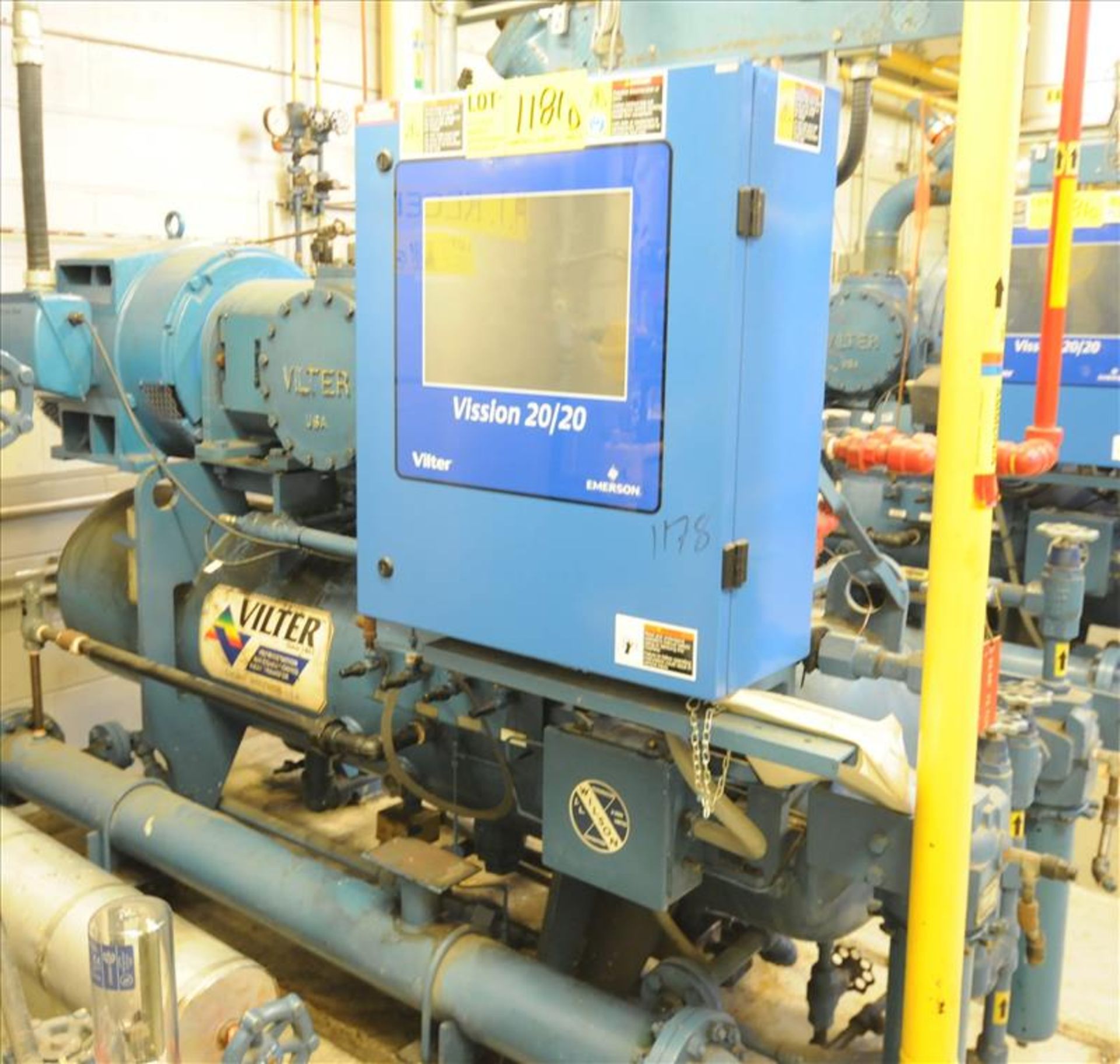 Vilter VSR301 100 hp single screw ammonia refrigeration compressor with retrofit 2017 Vilter Emerson