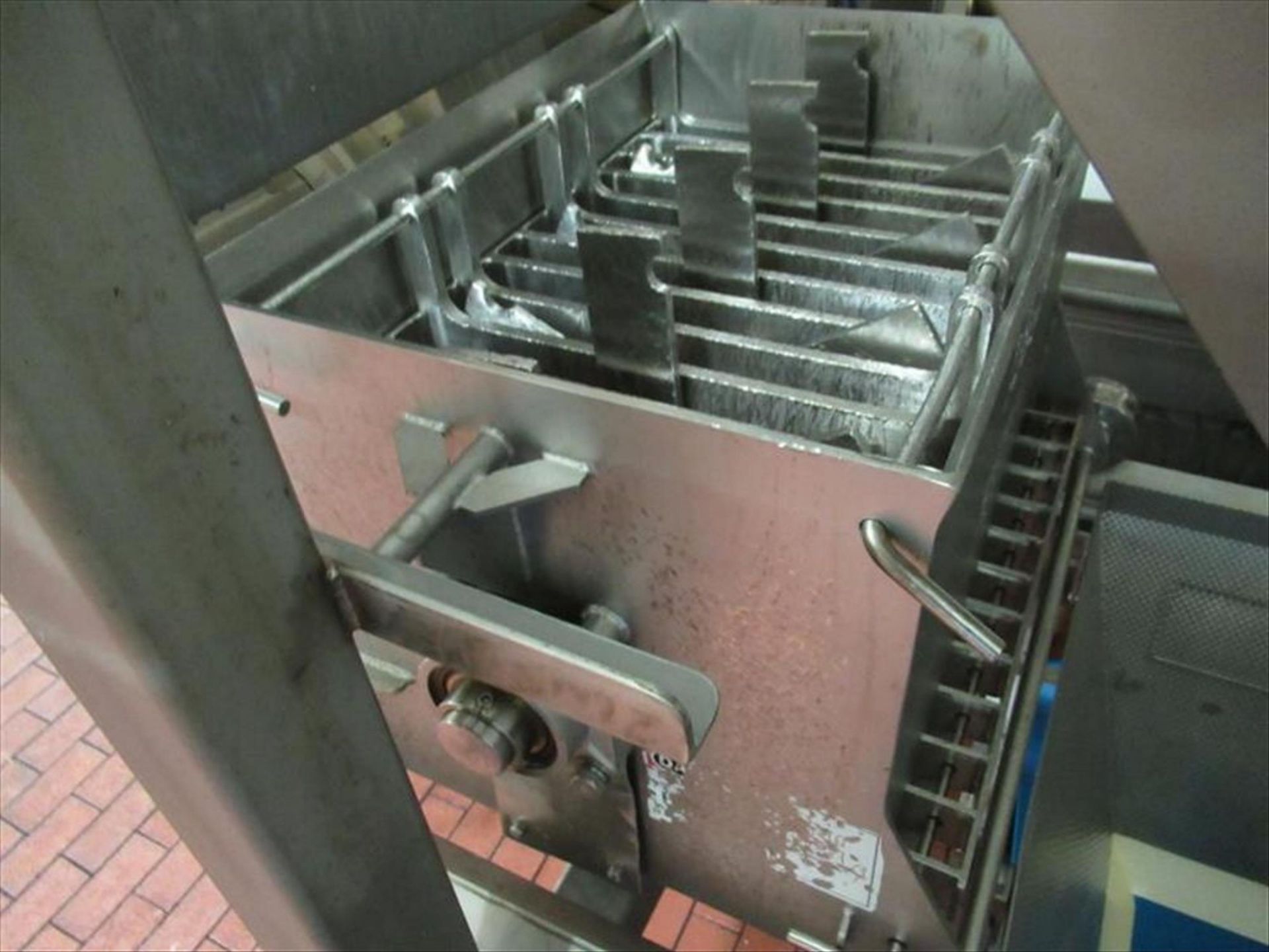 Stainless meat hopper approx 72 in x 72 ft top x 30 in x 24 in bottom x 4 ft h, with magnetic - Image 3 of 3