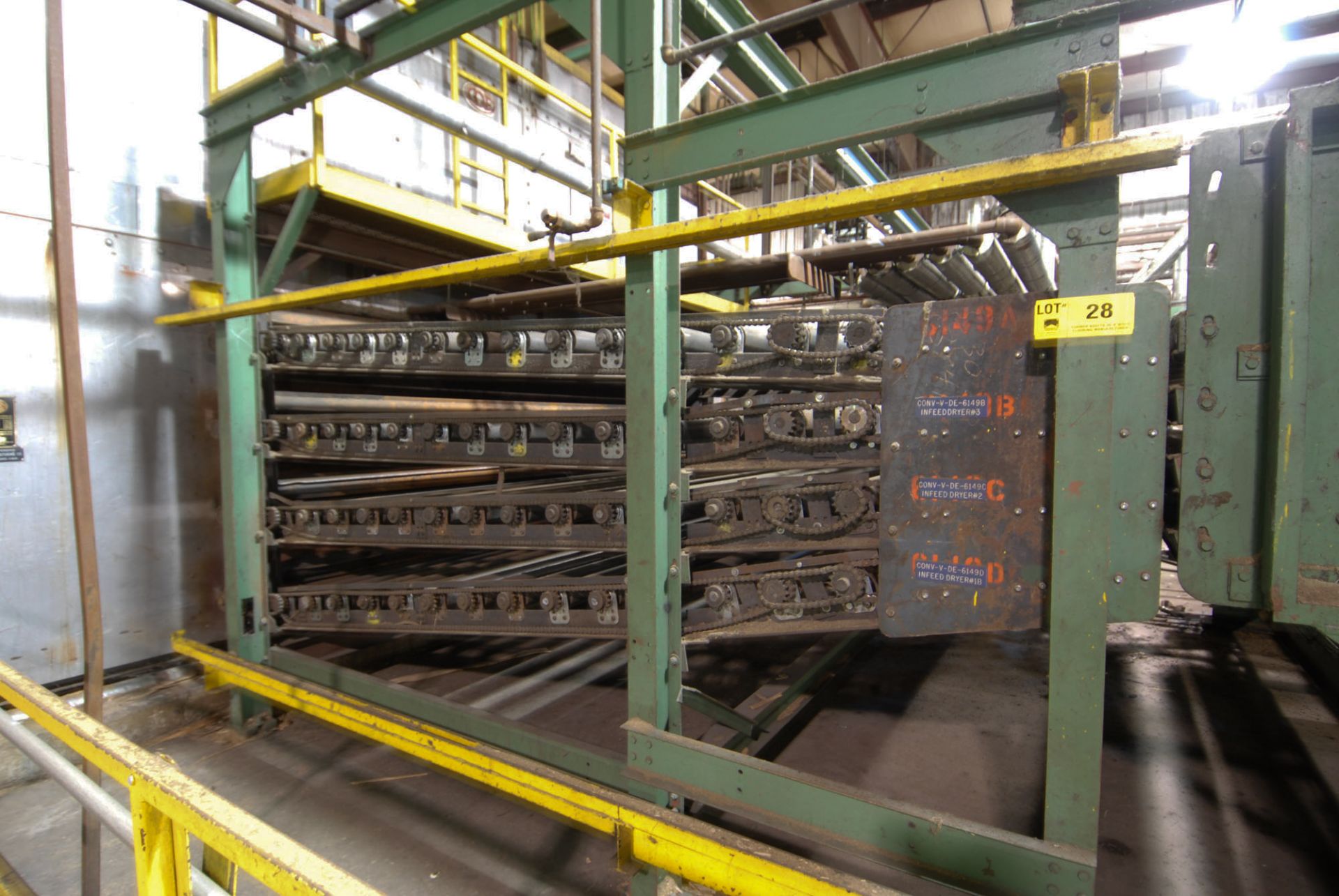 LOT/ 4 TIER CHAIN DRIVEN IN-FEED ROLLER CONVEYOR (CI)