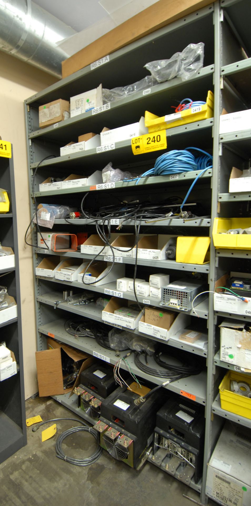 LOT/ CONTENTS OF SHELF (MOTOR CONTROLLERS, SENSORS AND SWITCHES)