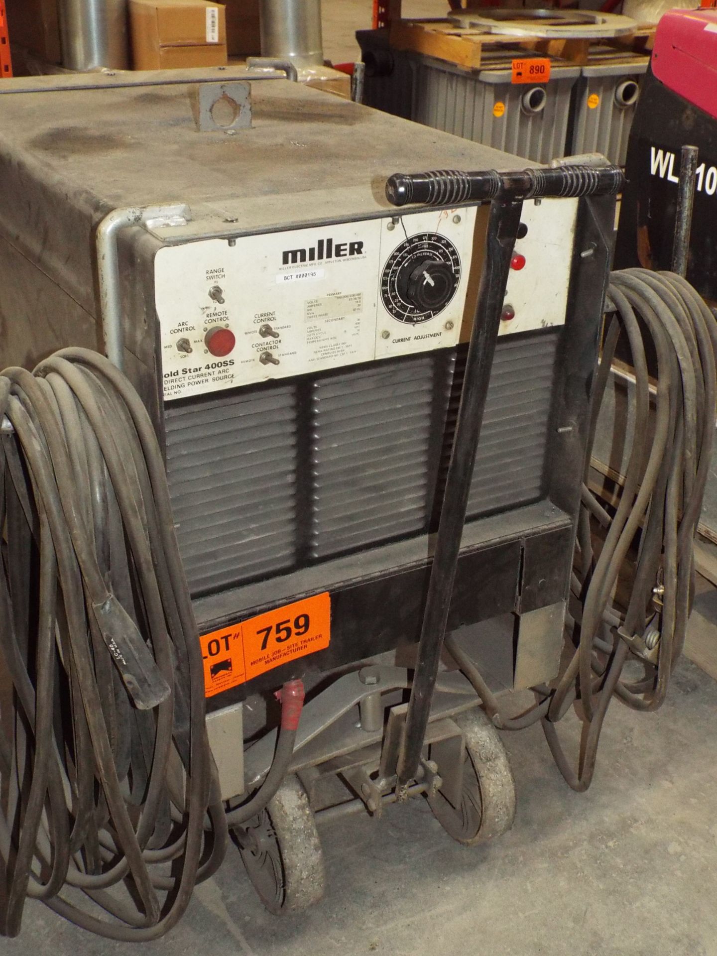 MILLER GOLD STAR 400SS PORTABLE ARC WELDER WITH CABLES AND GUN, S/N: N/A