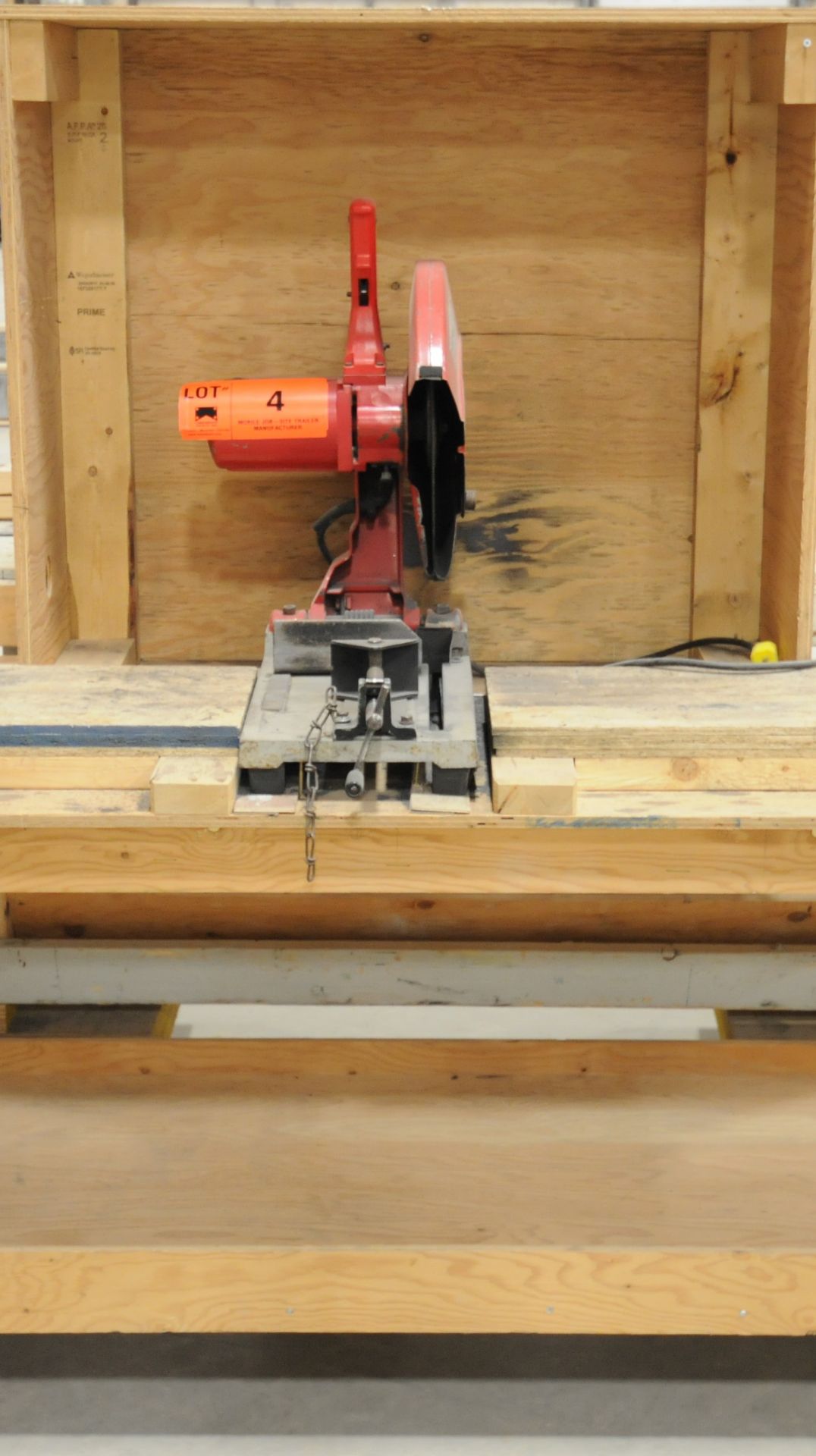 MILWAUKEE 14" ABRASIVE CUT OFF SAW WITH ROLLING STAND, S/N: N/A