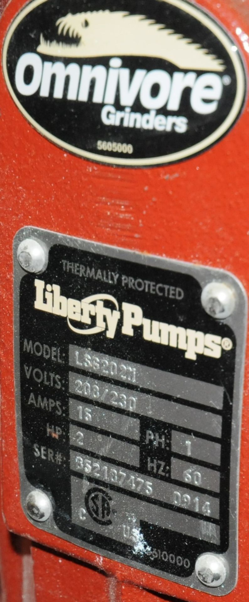 LIBERTY PUMPS LSG202M OMNIVORE 2HP SUBMERSIBLE GRINDER PUMP WITH STAINLESS STEEL IMPELLER, STAINLESS - Image 2 of 2