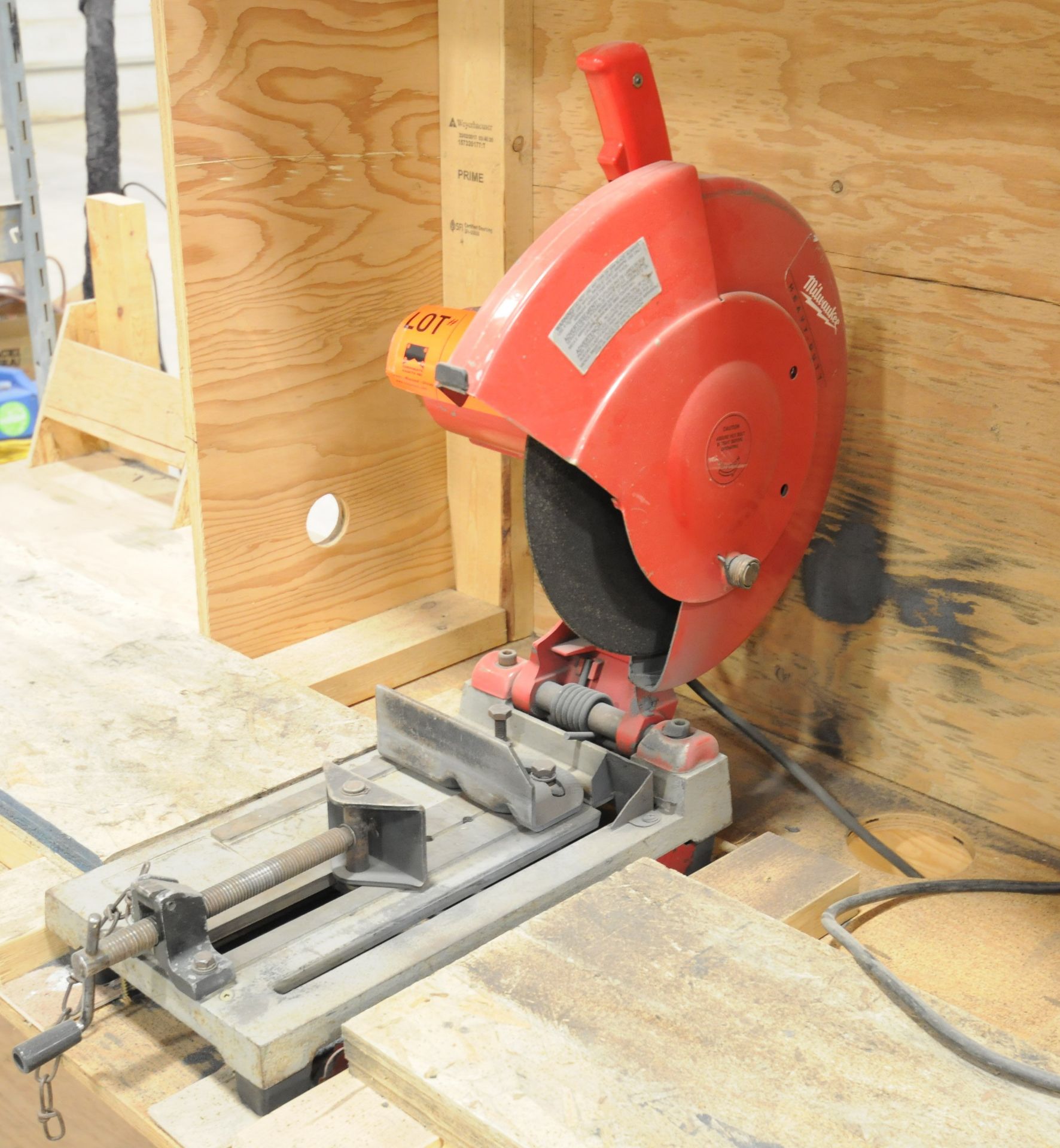 MILWAUKEE 14" ABRASIVE CUT OFF SAW WITH ROLLING STAND, S/N: N/A - Image 2 of 2