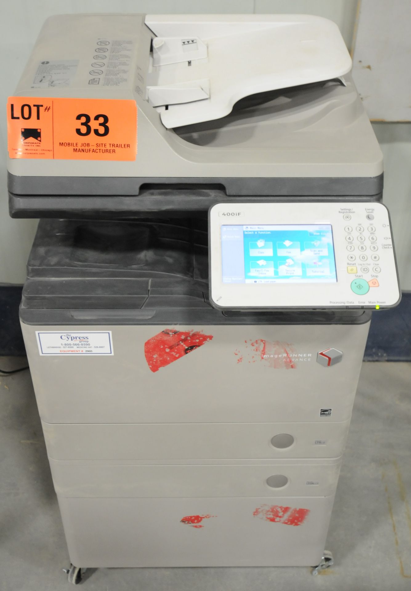 CANNON IMAGE RUNNER MULTIFUNCTION HIGH SPEED COLOR COPIER WITH DIGITAL TOUCHSCREEN CONTROLS, S/N N/