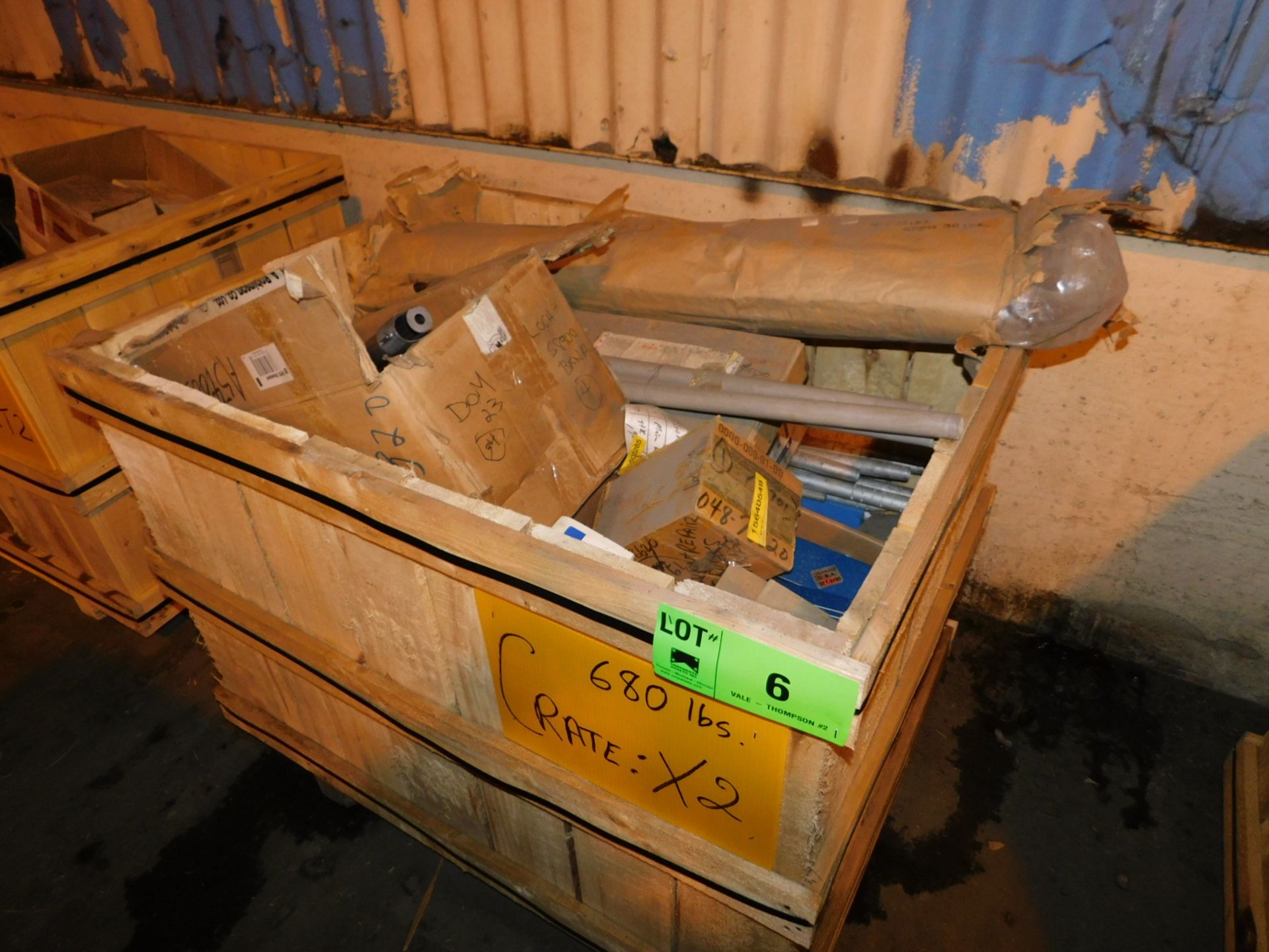 LOT/ CONTENTS OF CRATE INCLUDING FASTENING HARDWARE, ELECTRICAL BRUSHES & COILS, SWITCHES,