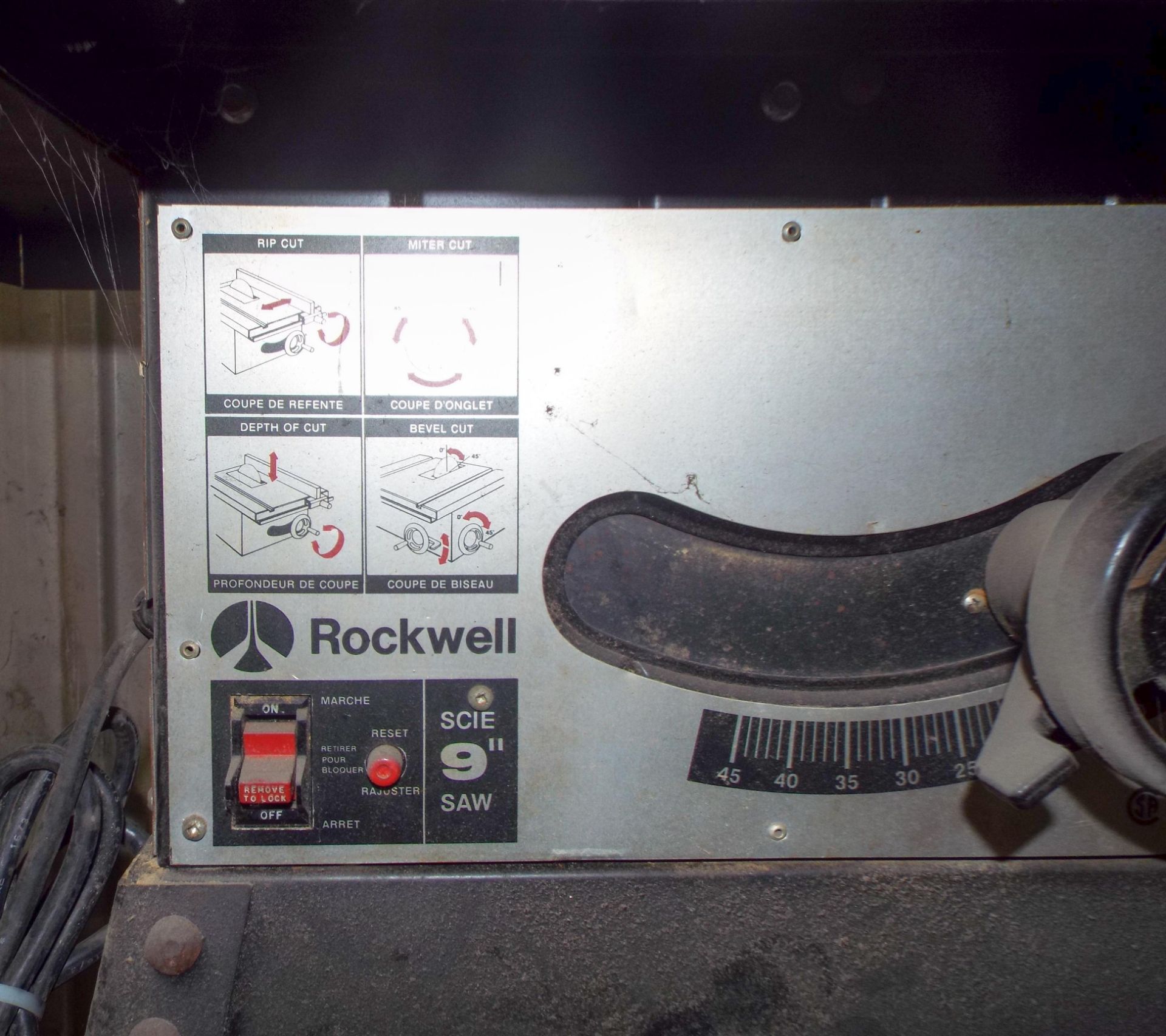 ROCKWELL 9" TABLE SAW S/N: 6557 - Image 2 of 2