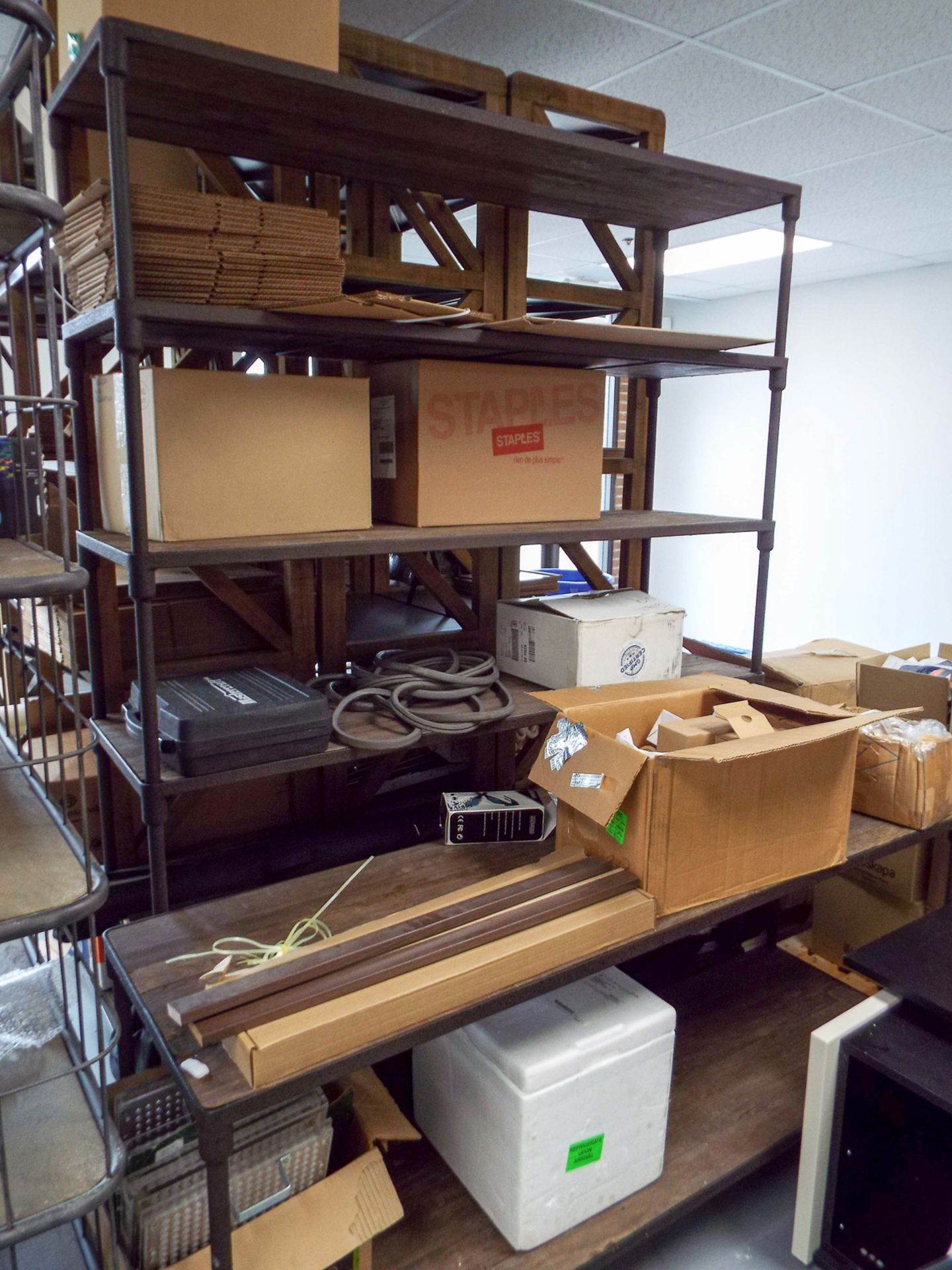 LOT/ CARTS & SHELVES WITH CONTENTS - PACKAGING SUPPLIES, OFFICE SUPPLIES - Image 2 of 2