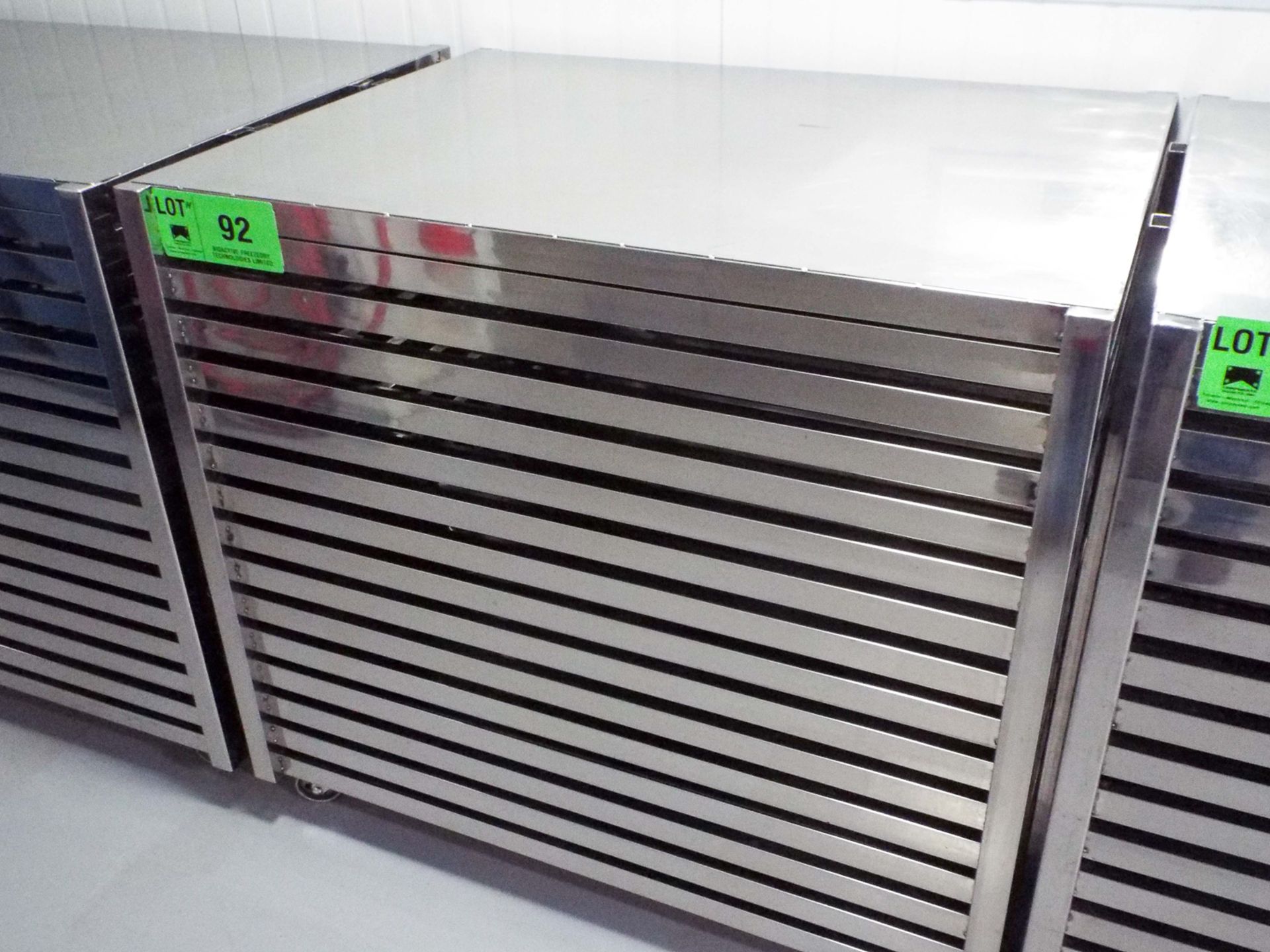 30" X 44" X 40" H 15 SHELF STAINLESS STEEL ROLLING FREEZER TRAY RACK