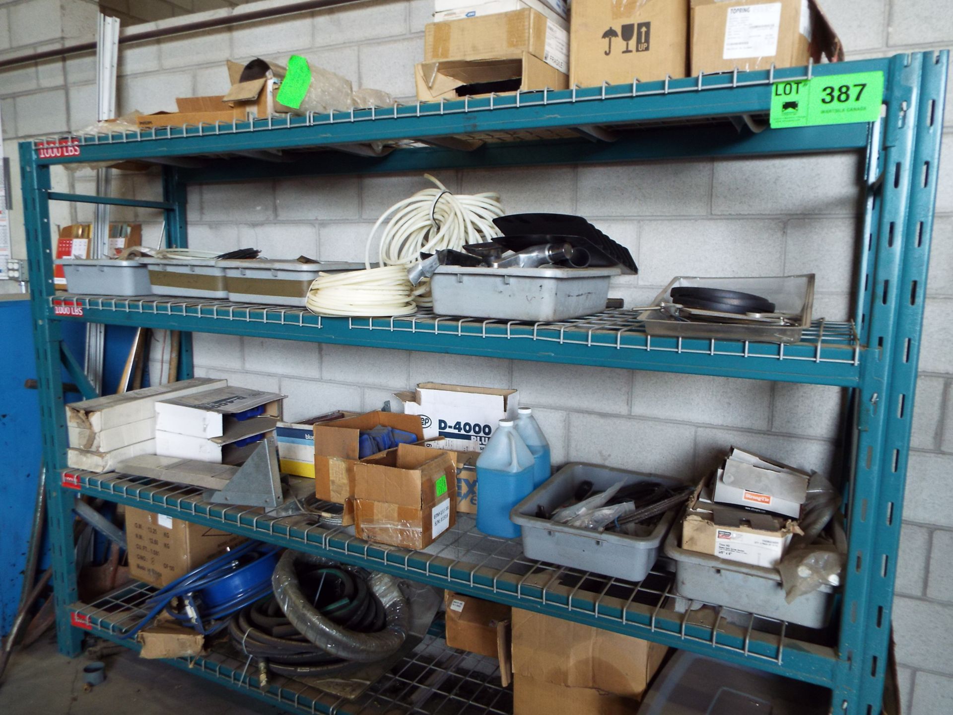 LOT/ RACK WITH CONTENTS, DESK WITH OFFICE CHAIR, 4 DRAWER LATERAL FILE CABINET AND FILE CABINET - Image 2 of 2