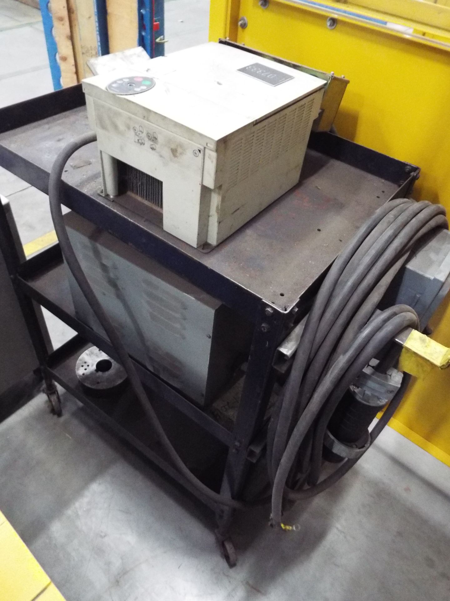 LOT/ MOTOR TESTING BENCH WITH TESTING EQUIPMENT, POWER SHUT OFF BOXES, HIGHBOY CABINET WITH - Image 4 of 9