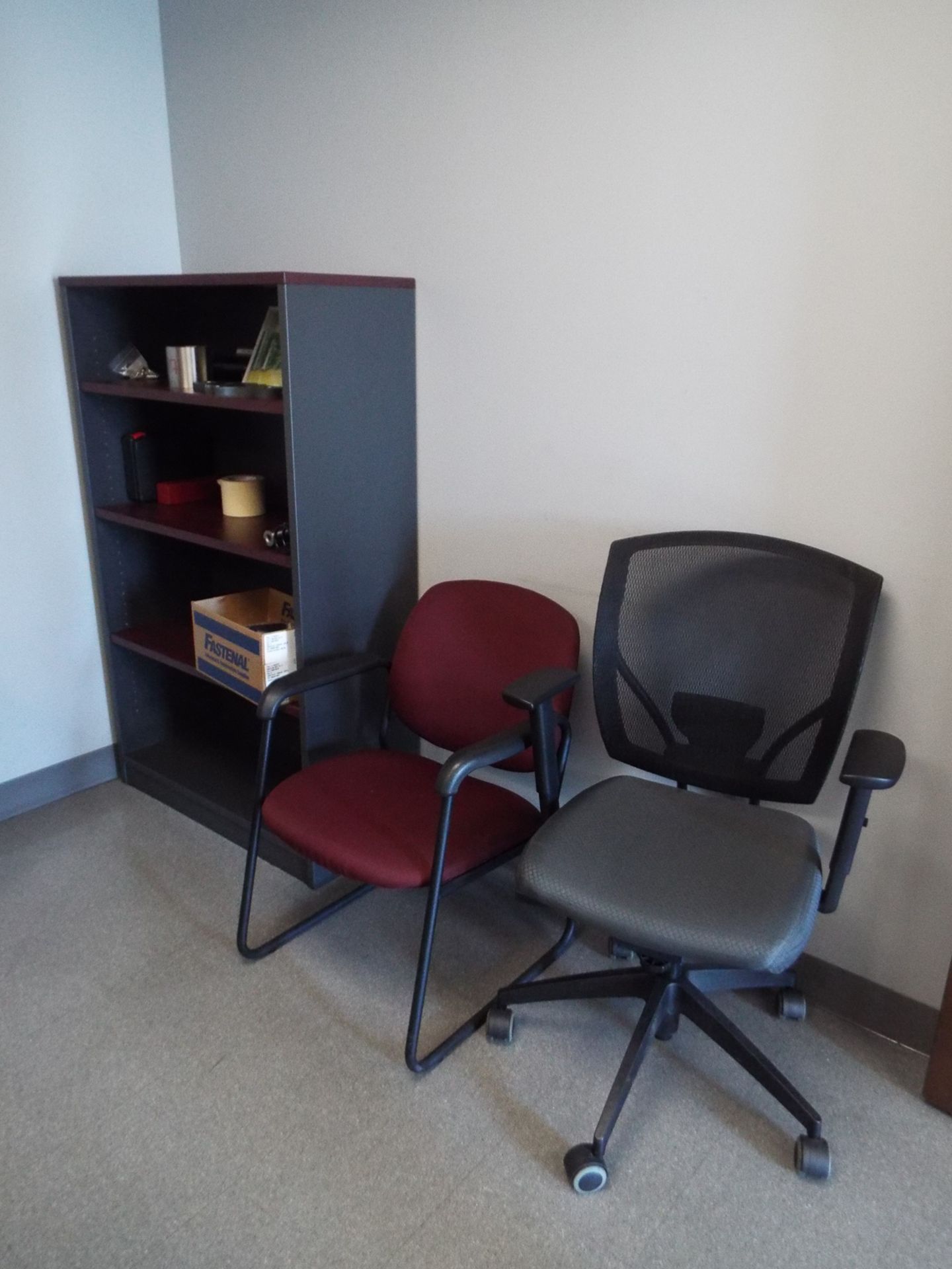 LOT/ CONTENTS OF OFFICE (FURNITURE ONLY) - L-SHAPED DESK, OFFICE CHAIRS, 2 DRAWER LATERAL FILE - Image 2 of 2