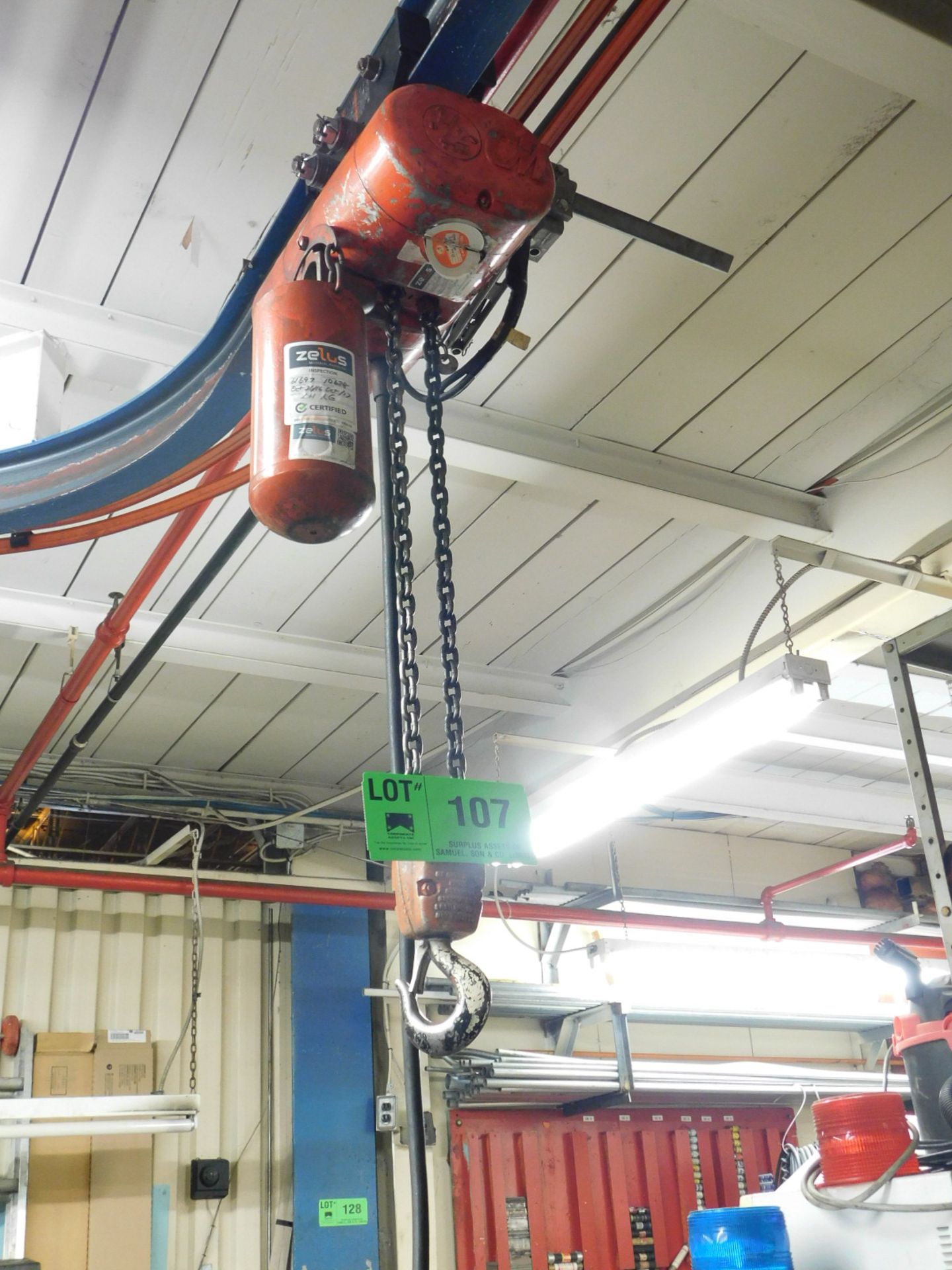 LOT/ CM 1/2 TON CAPACITY ELECTRIC HOIST WITH MONO-RAIL (CI)