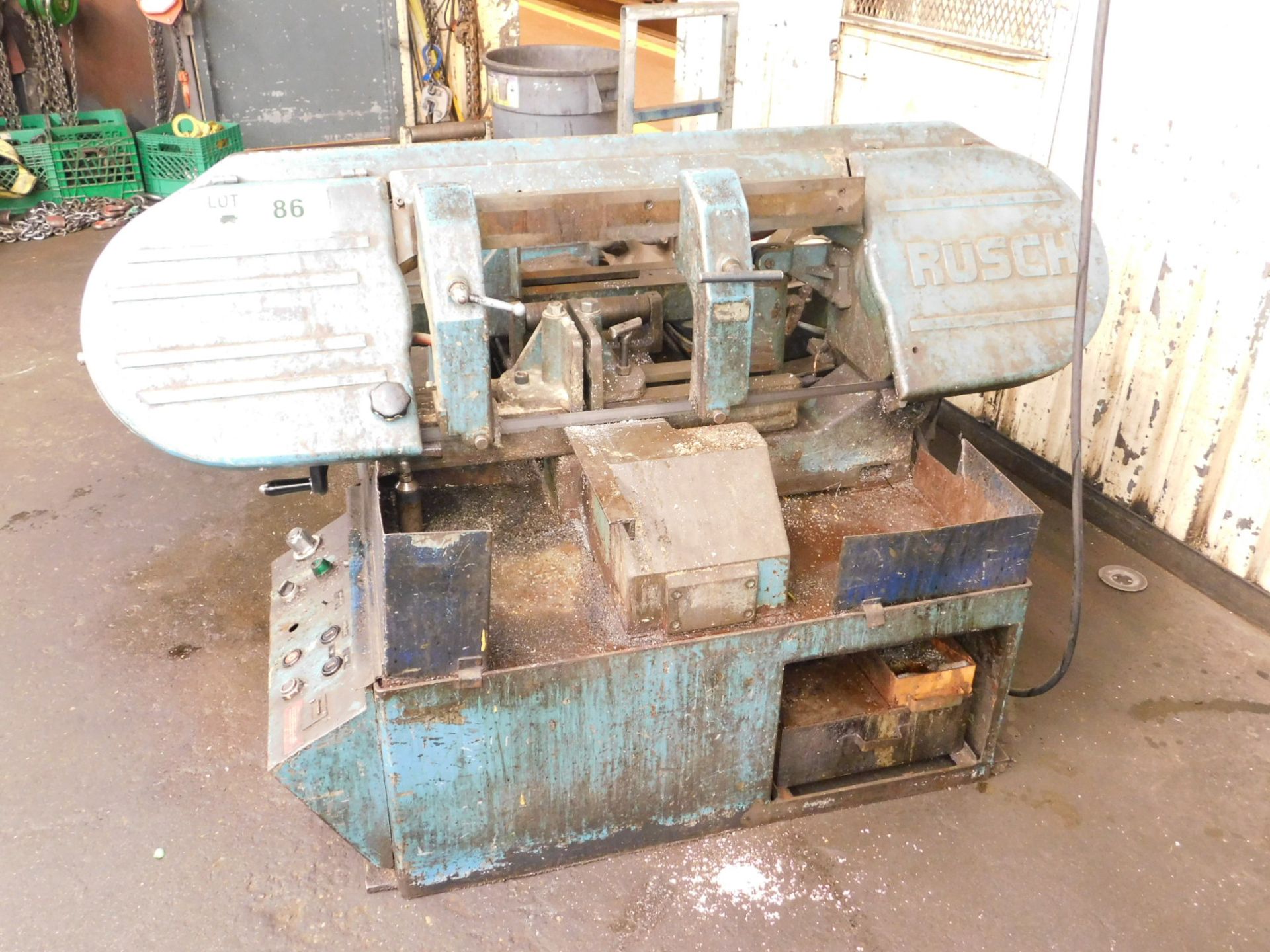 RUSCH #2 HORIZONTAL BANDSAW WITH 10" X 20" CUTTING CAPACITY, HYDRAULIC INFEED, COOLANT, S/N 45-