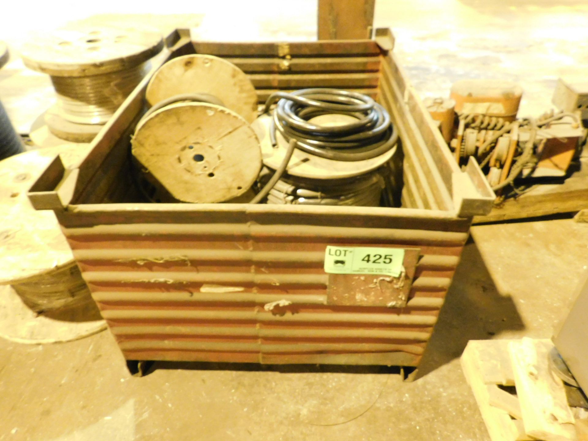 LOT/ ELECTRICAL WIRE WITH STEEL BIN (BLDG 1)