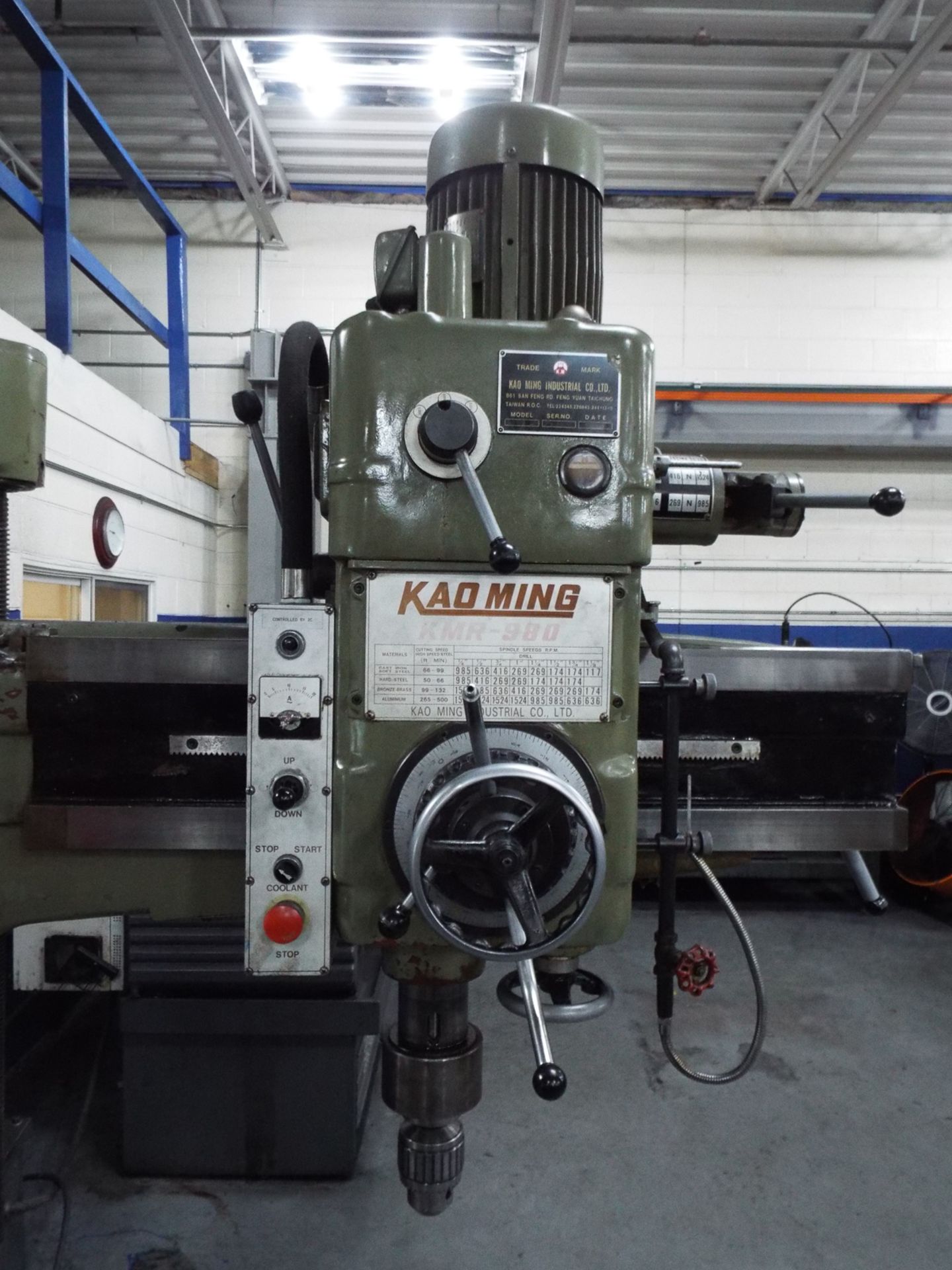 KAO MING KMR-980 4' RADIAL ARM DRILL WITH 43.5" COLUMN, SPEEDS TO 1524 RPM, S/N: 1370 (CI) - Image 2 of 2