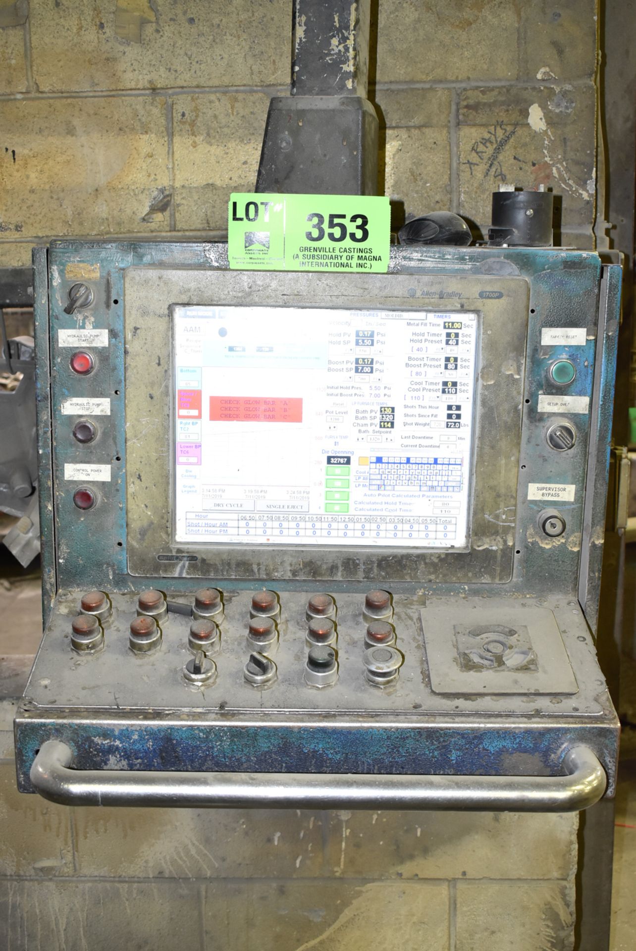 RFAFR LP9 LOW PRESSURE DIE CASTING MACHINE WITH ALLEN BRADLEY 1700 PLUS PLC CONTROLS, LIGHT - Image 2 of 4