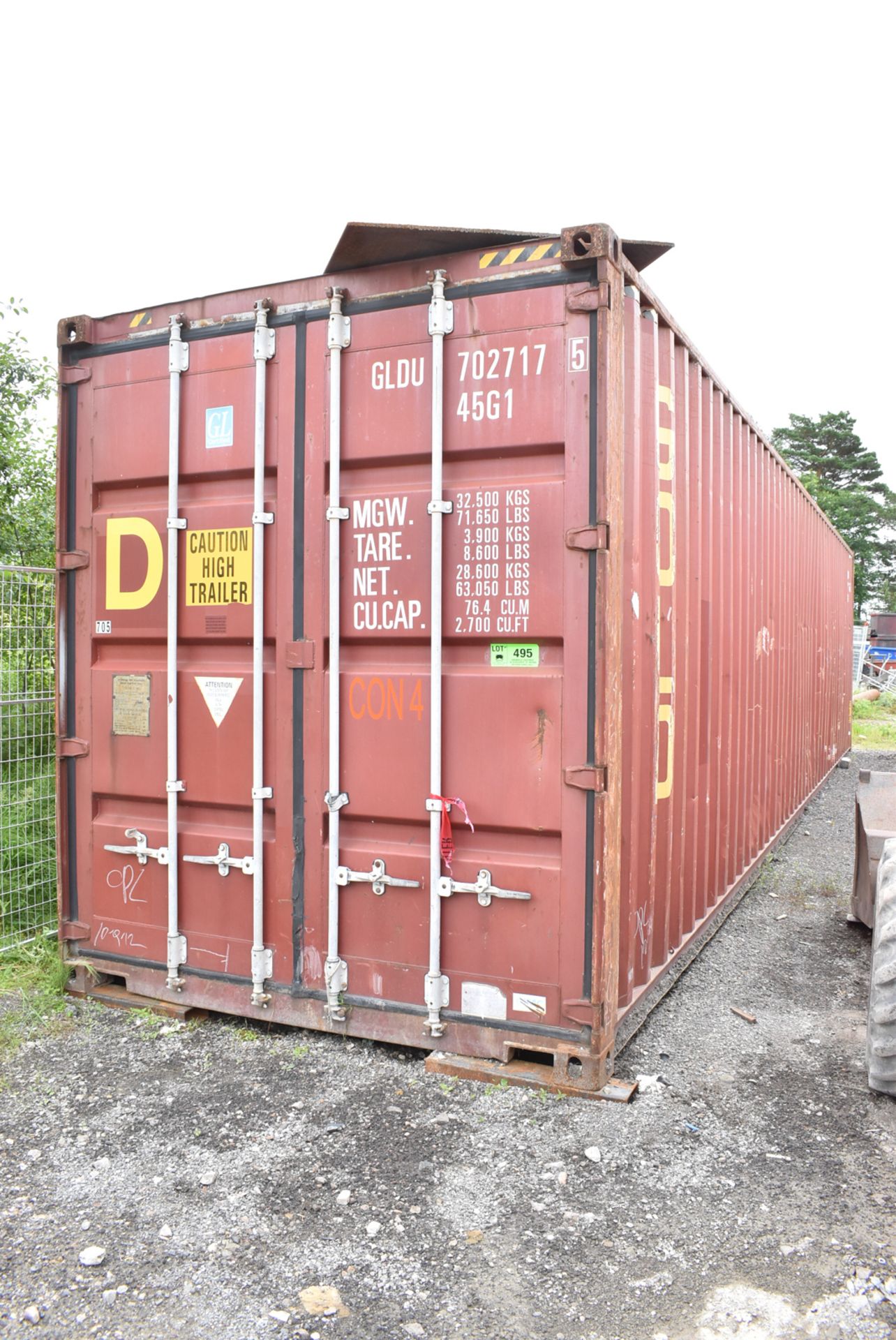 40' SEA CONTAINER (NO CONTENTS) (CI) (DELAYED DELIVERY)