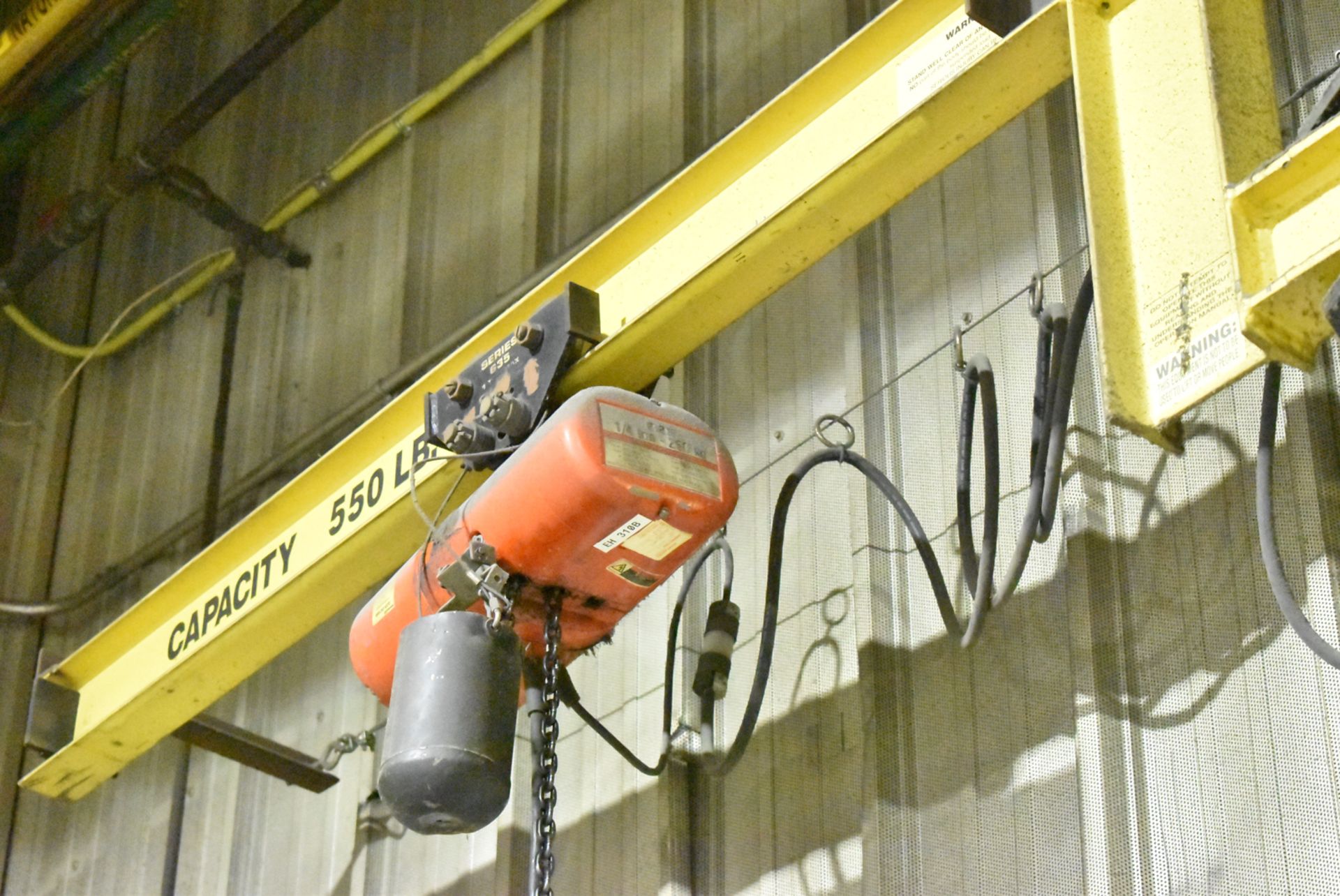 1000 LB CAP. FREE STANDING JIB ARM WITH APPROX. 7' SPAN, APPROX. 11' UNDER HOOK, CM LODESTAR 1/2 TON - Image 3 of 3